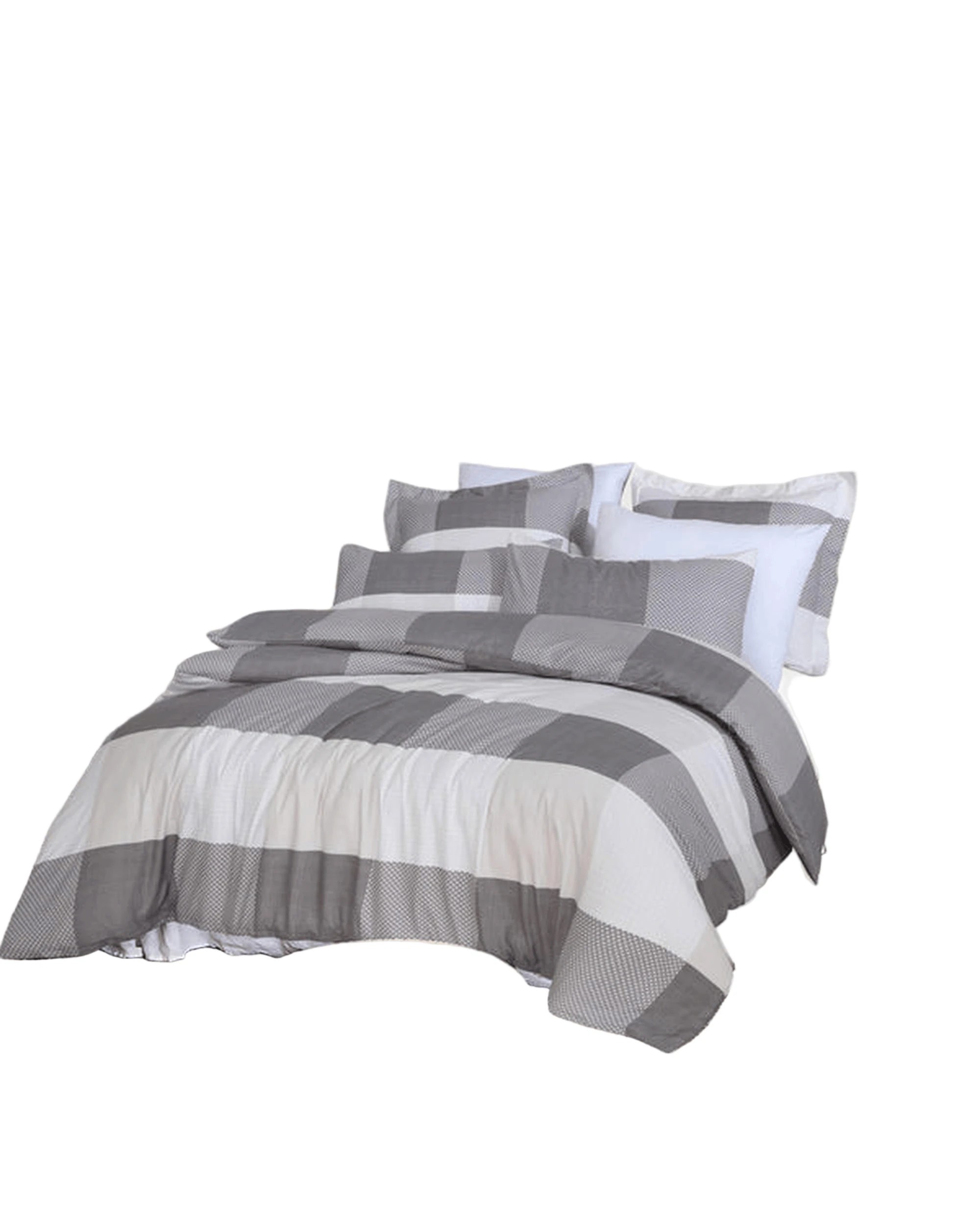 6 Amsons Quilt Cover Set With Extra Standard Pillow Covers - King Single Bed - Grey, 6 of 6