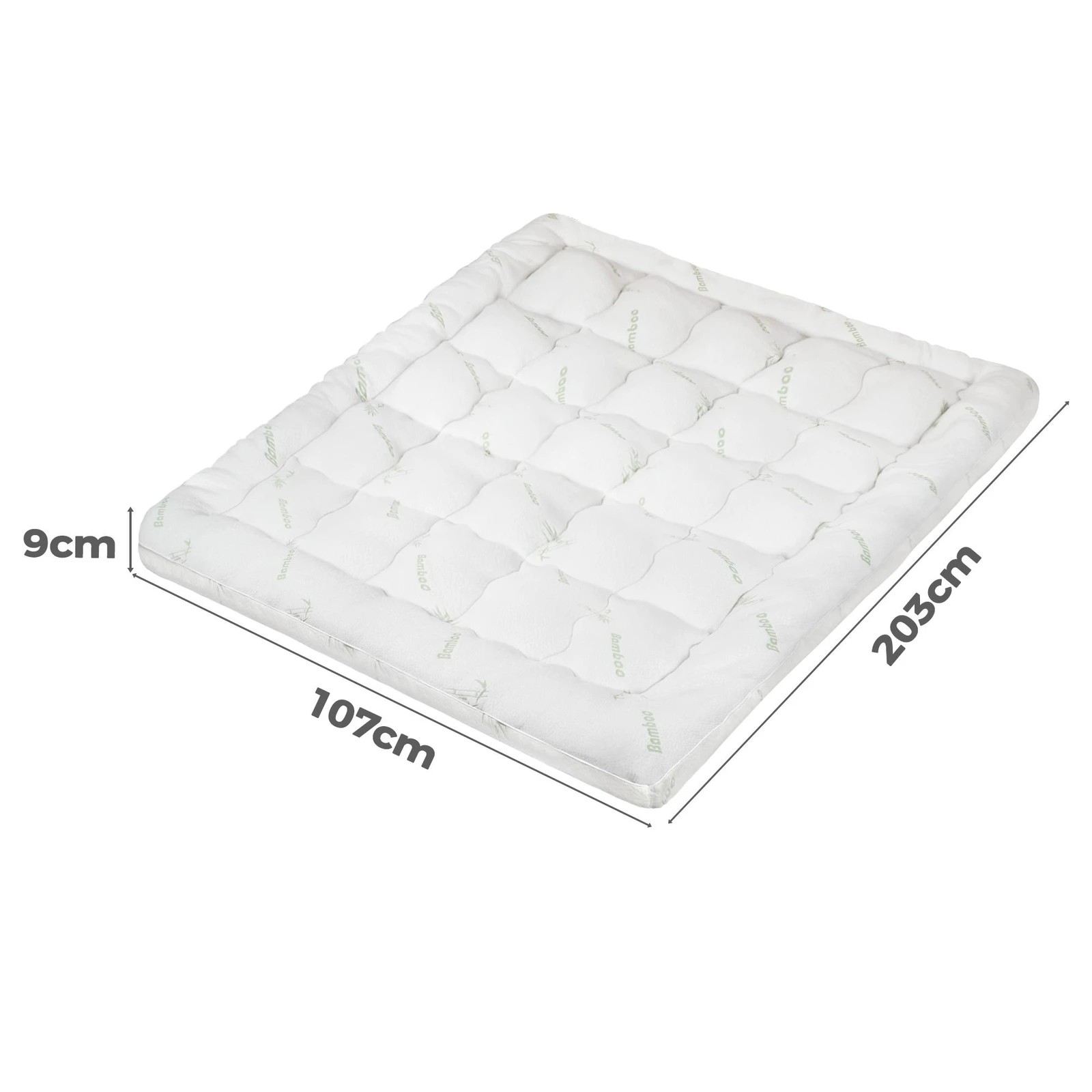 4 Starry Eucalypt Bamboo Fibre Pillowtop Mattress Topper Underlay Pad 9cm - King Single Bed, 4 of 6