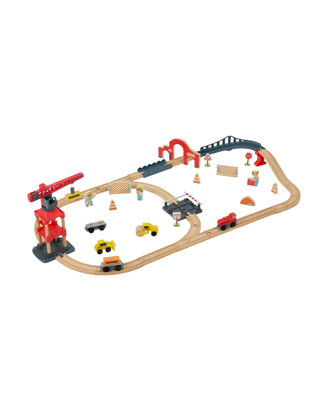 52 Piece Wooden Construction Train