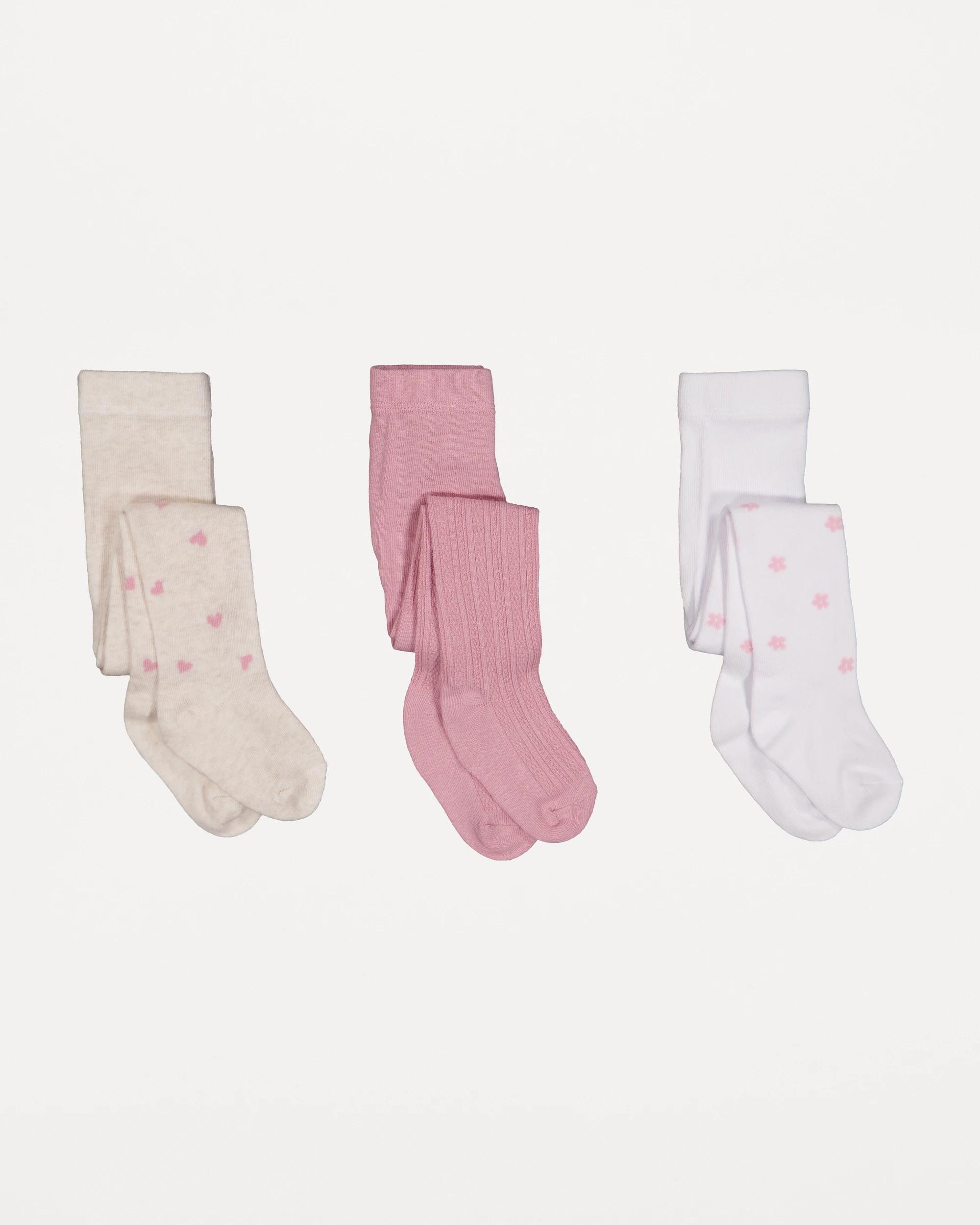 2 3 Pack Cable Tights Pnk Tpack, 2 of 3