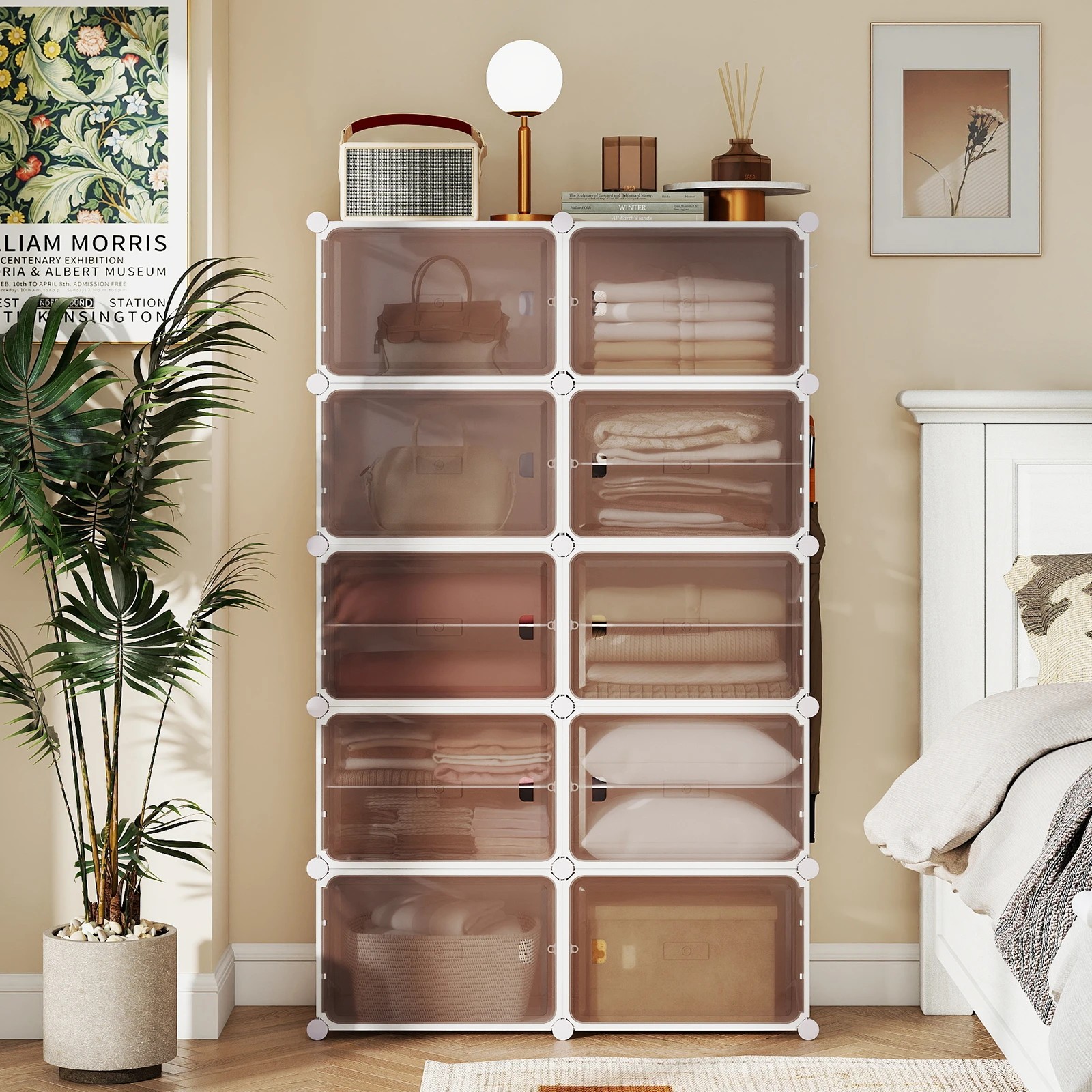 3 Costway Shoe Rack 10 Tier Shoe Storage Cabinet w/Removable Shelves Hooks Closet Organizer, 3 of 5