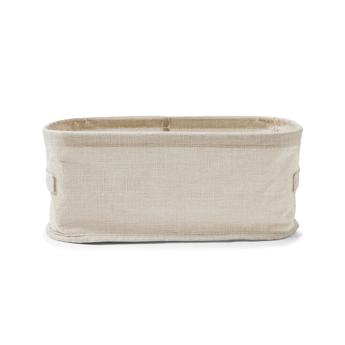 6 Linen Look Open Storage Box - Narrow, Beige, 6 of 9