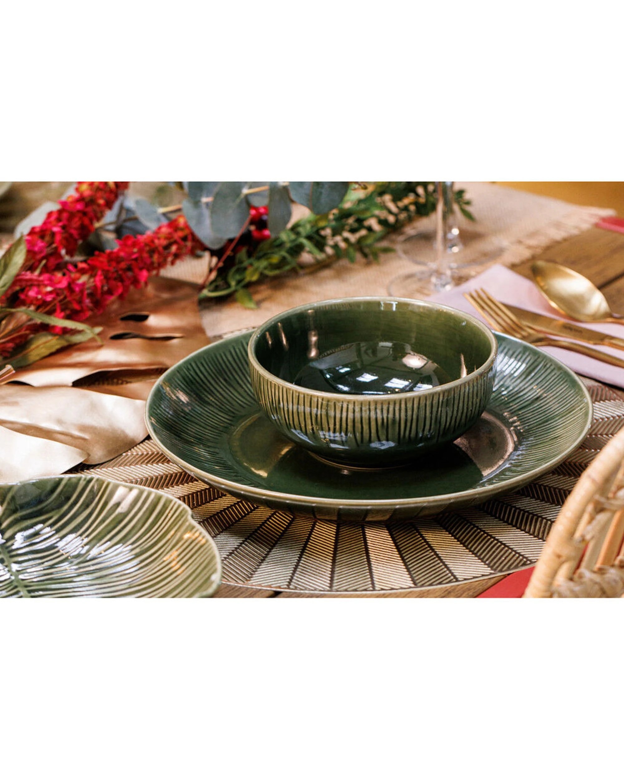 6 Mikasa 4pc Round PU Kitchen Table Placemat Set - Gold, 6 of 7