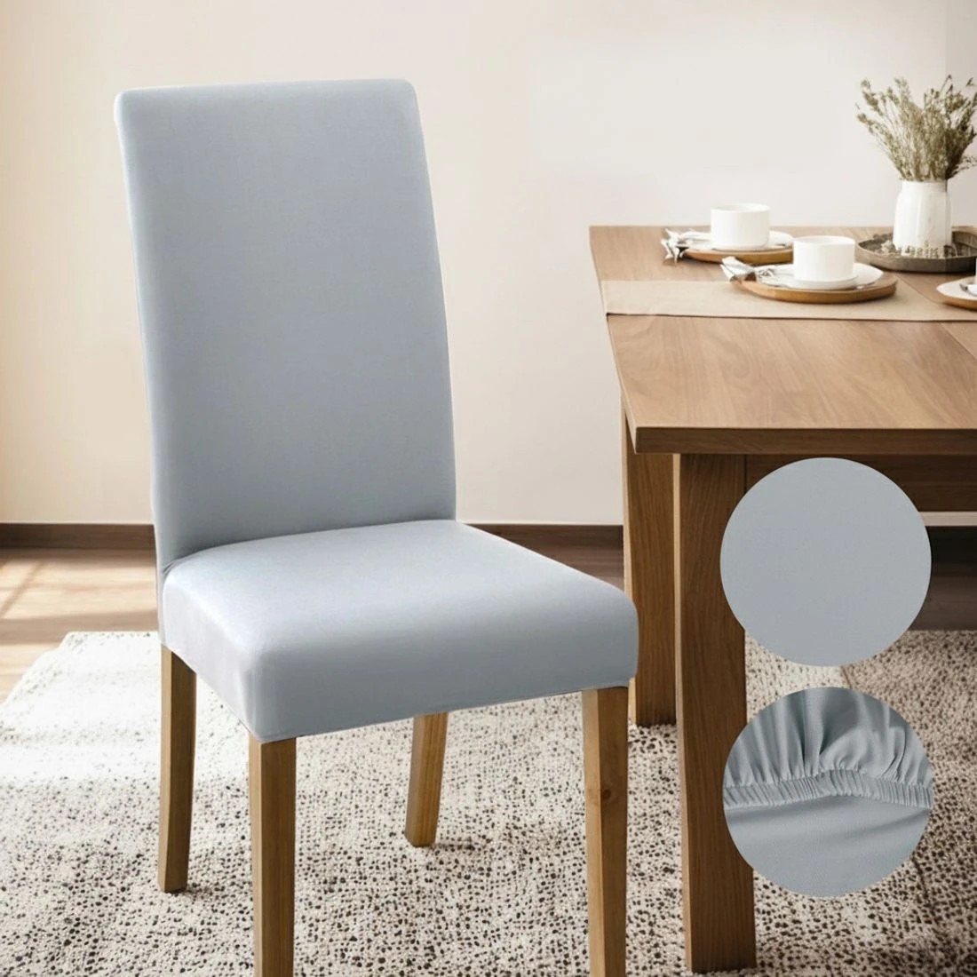 4 Artiss Dining Chair Covers 6x Slipcovers Spandex Stretch Banquet Wedding - Grey, 4 of 6