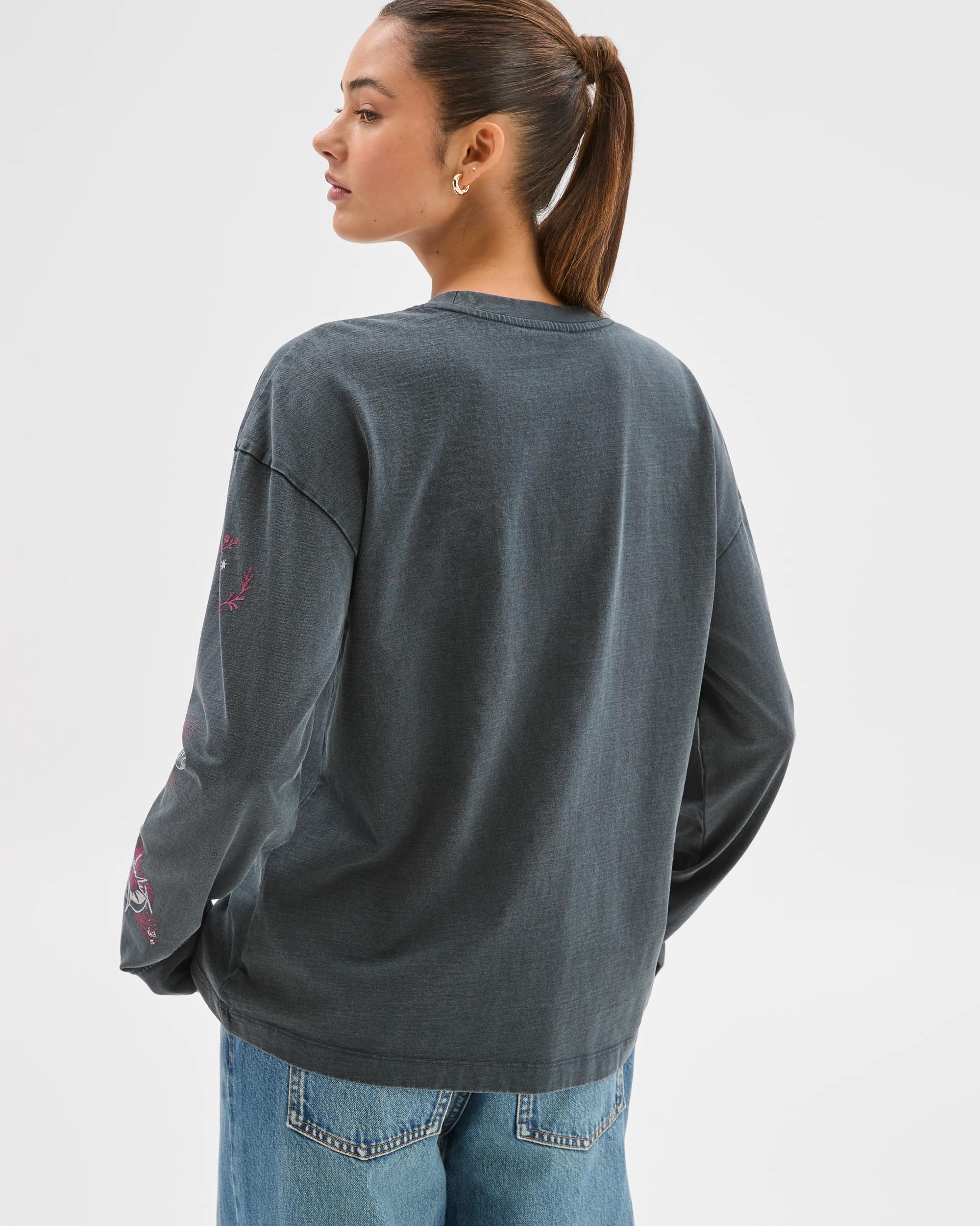 7 Lily Loves Relaxed Long Sleeve T-Shirt CHARCOAL, 7 of 7