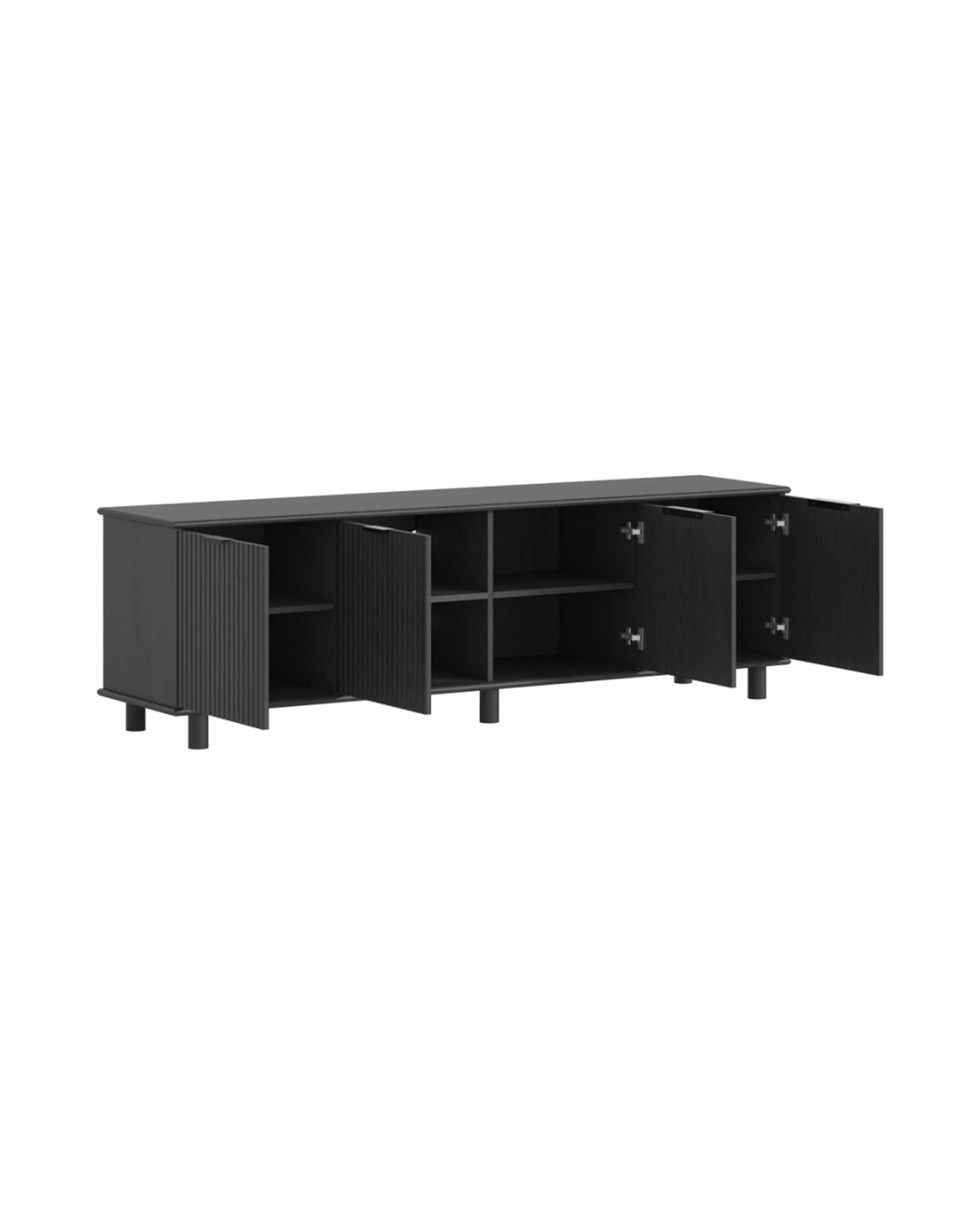 5 Alpine Bay Sorrento 4 Door TV Unit 180cm Woodgrain - Black, 5 of 8