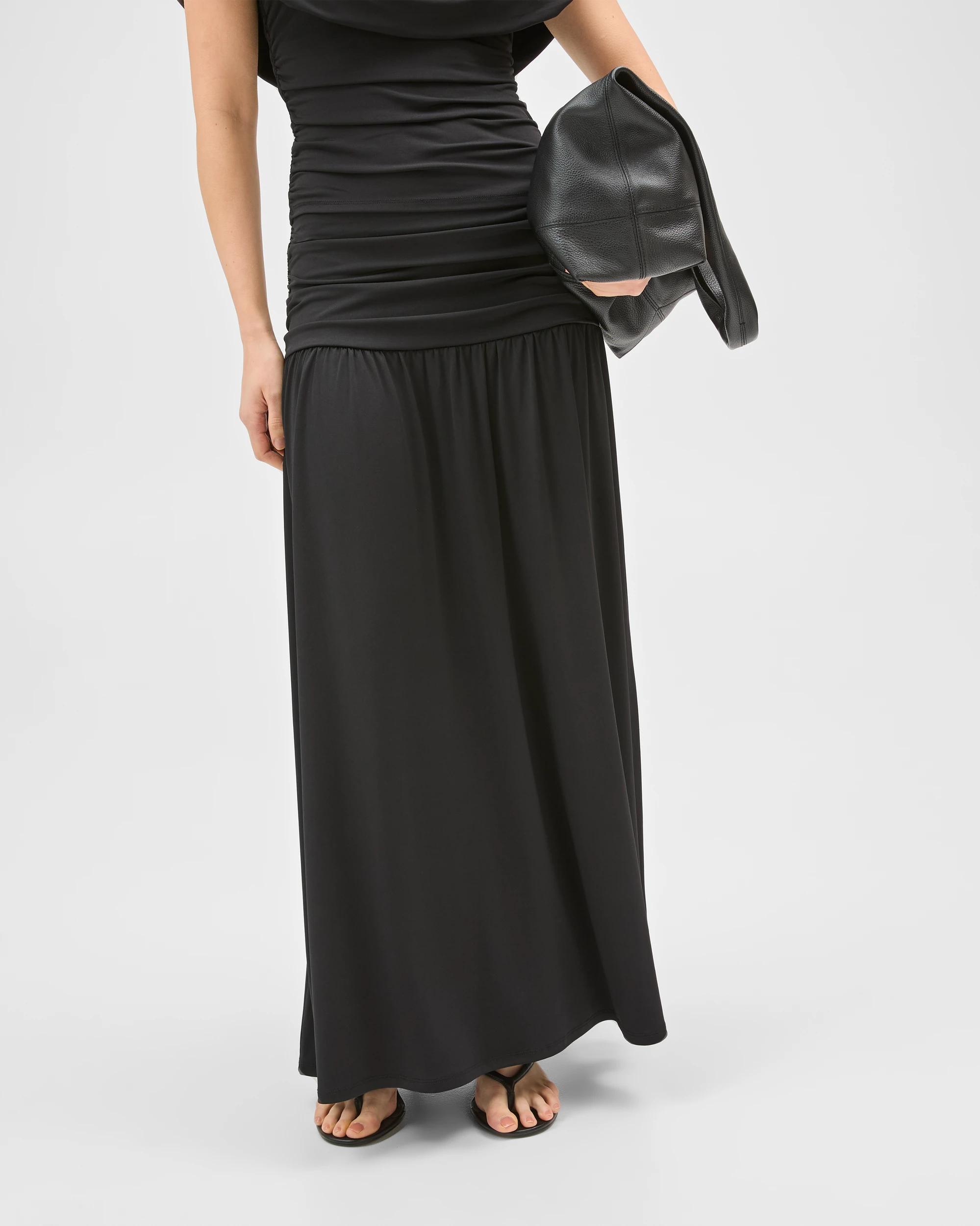 4 Lily Loves Drape Maxi Skirt BLACK, 4 of 7