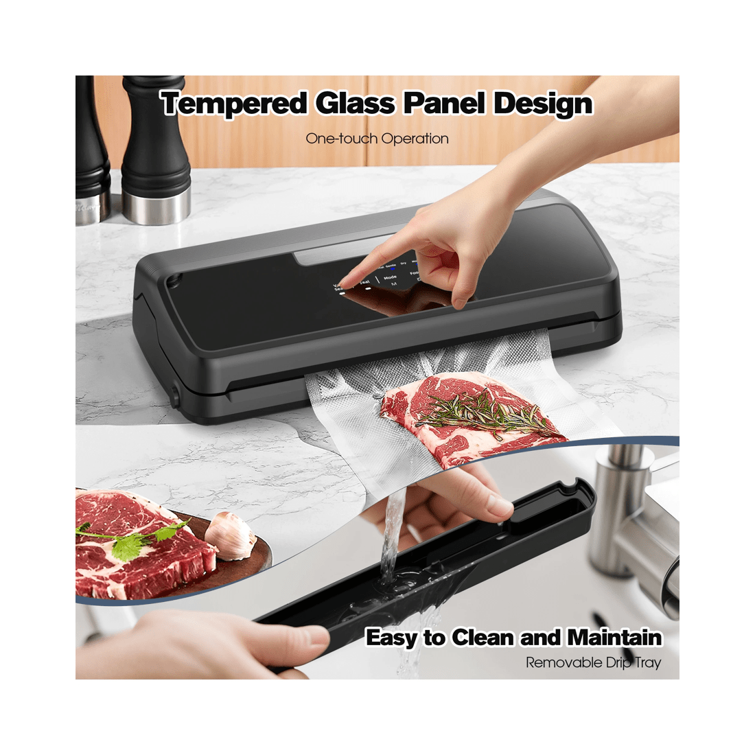 6 Advwin Vacuum Sealer Machine For Food Storage, Dual Pump Food Vacuum Sealer With Built-in Cutter, 6 of 8