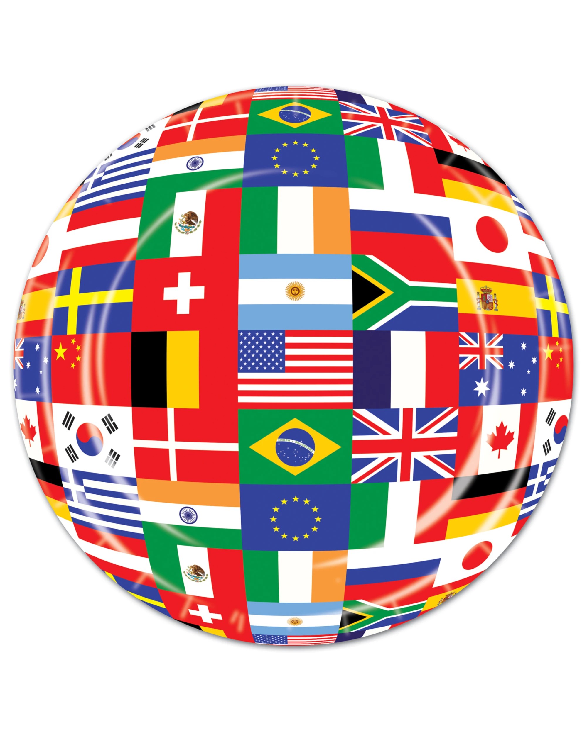 1 Anagram International Flags Large Paper Plates Pack of 8, 1 of 1