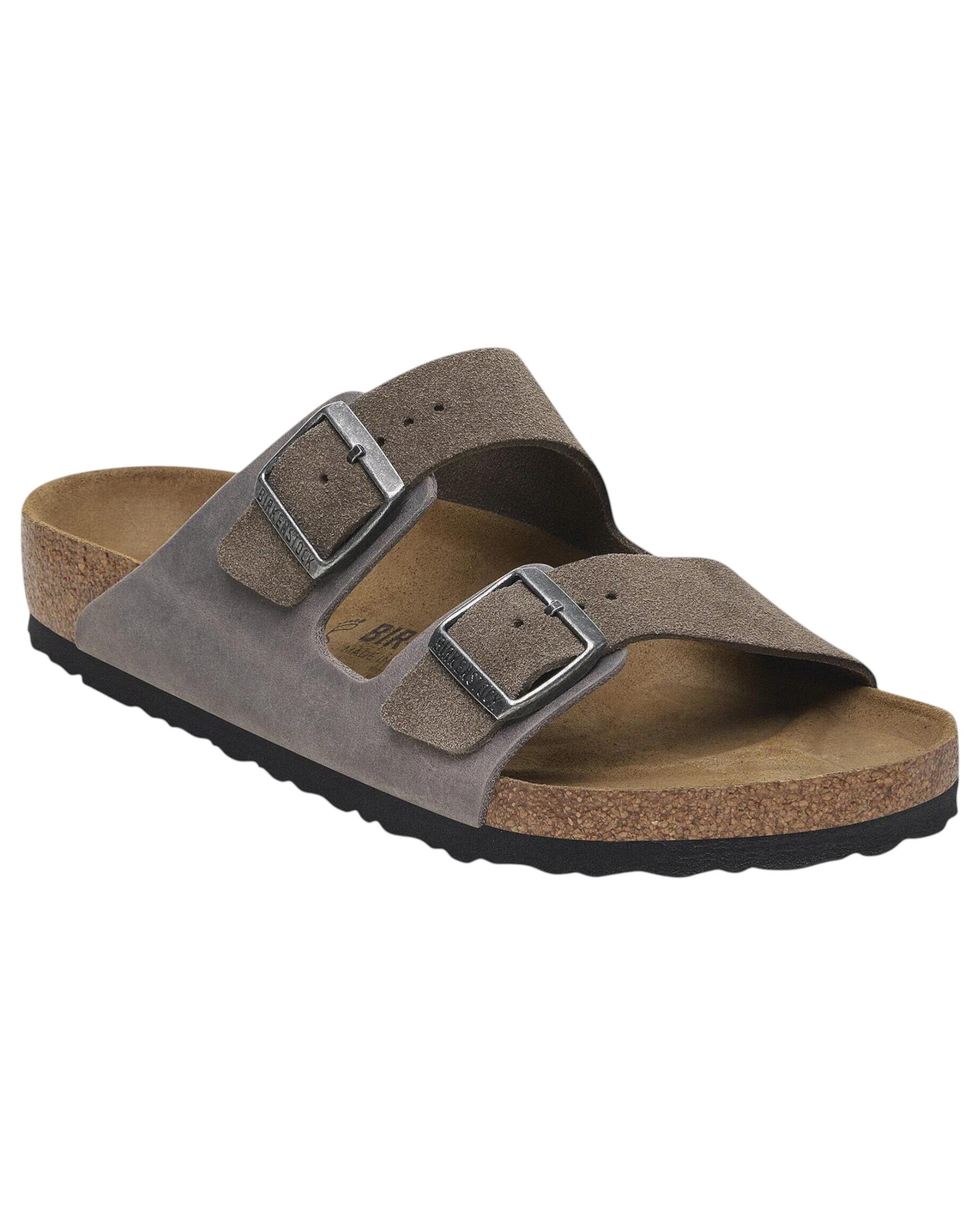 1 Birkenstock Mens Arizona Oiled Suede Leather Regular Sandals CONCRETE GREY, 1 of 7