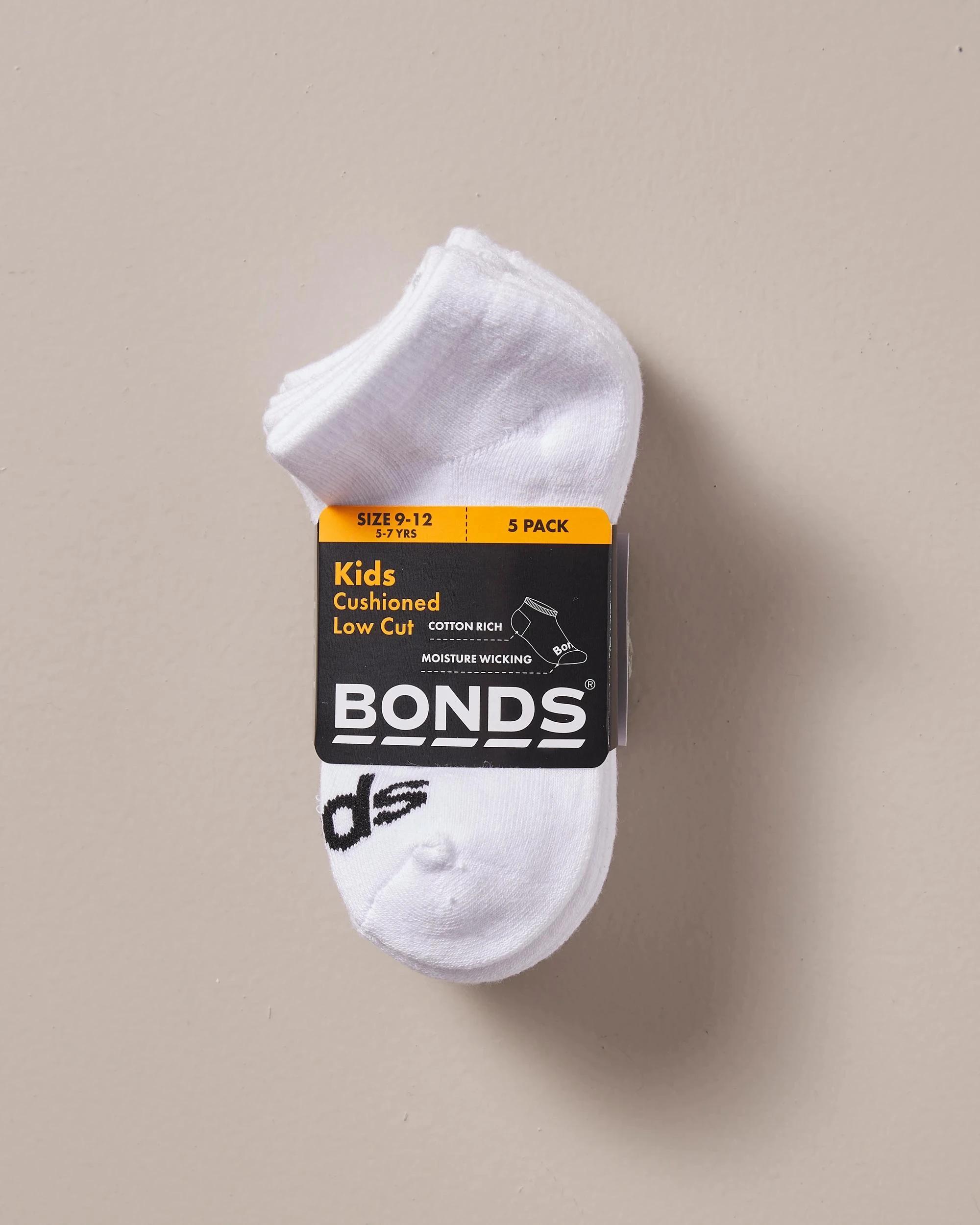 2 Bonds Kids Cushioned Low Cut 5 Pack Socks WHITE, 2 of 2