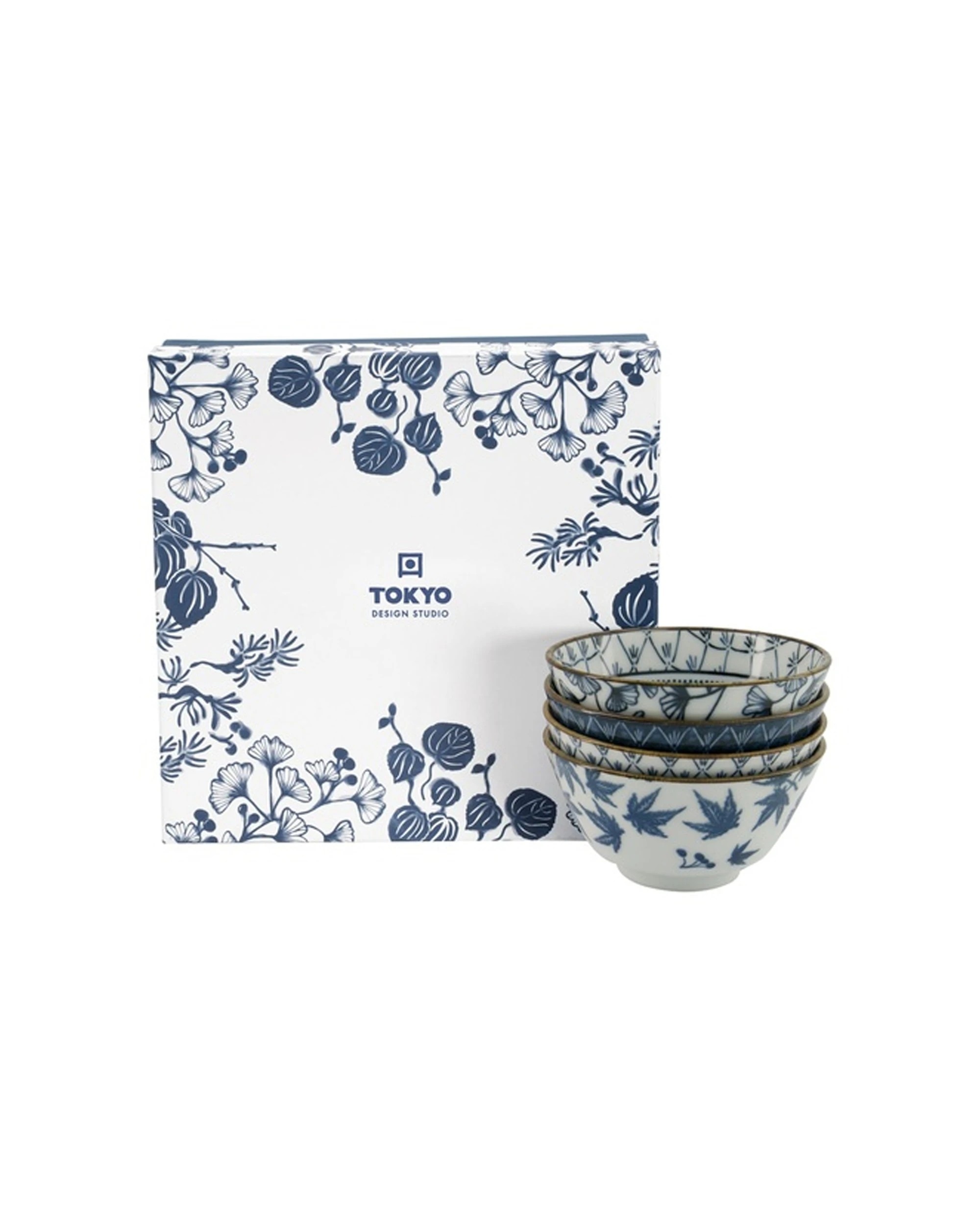 6 Tokyo Design 4pc Studio Flora Japonica Rice Bowl Set 12cm Mixed, 6 of 7