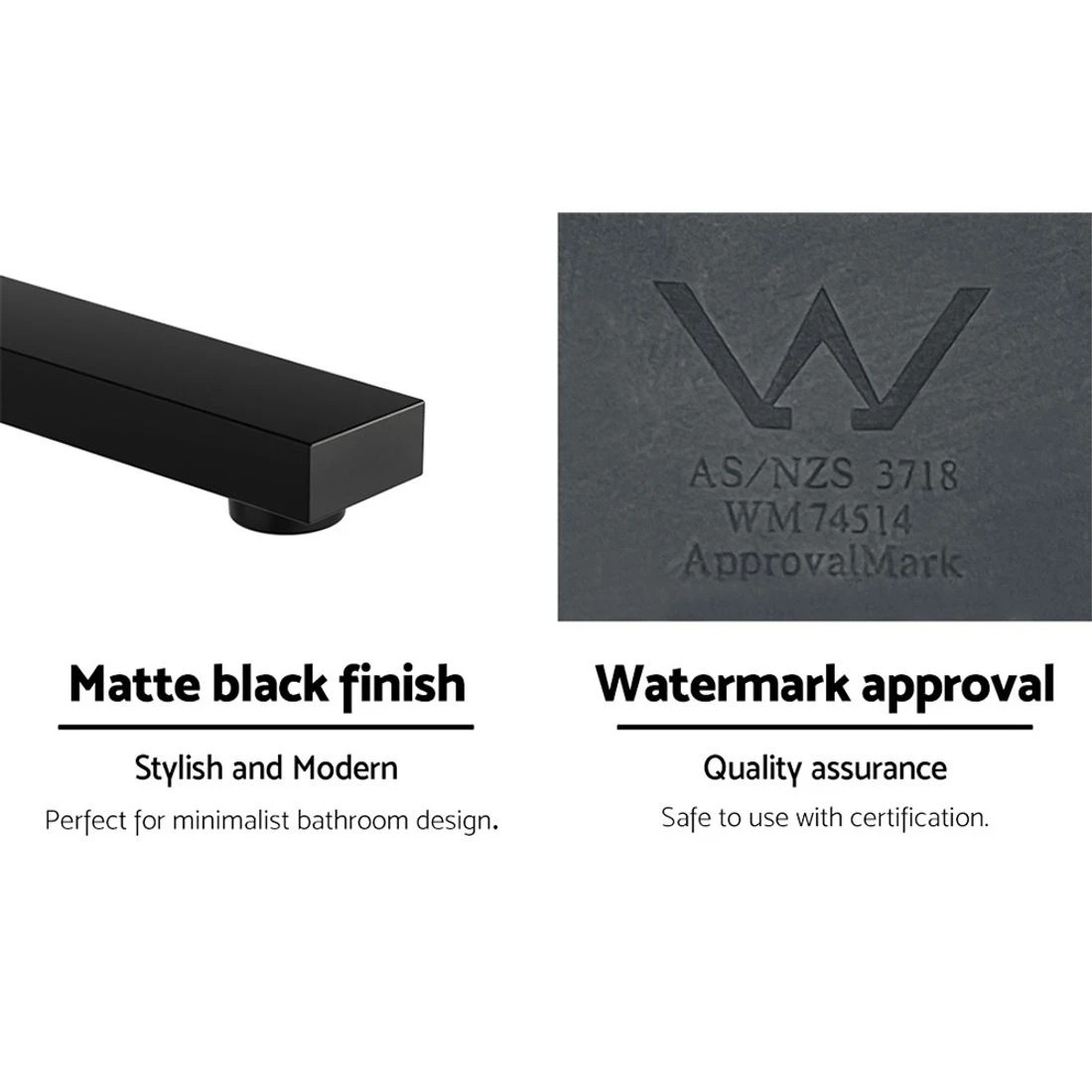 4 Cefito Bathroom Mixer Spout Wall Bath Tap Square Swivel Bathtub - Black, 4 of 4