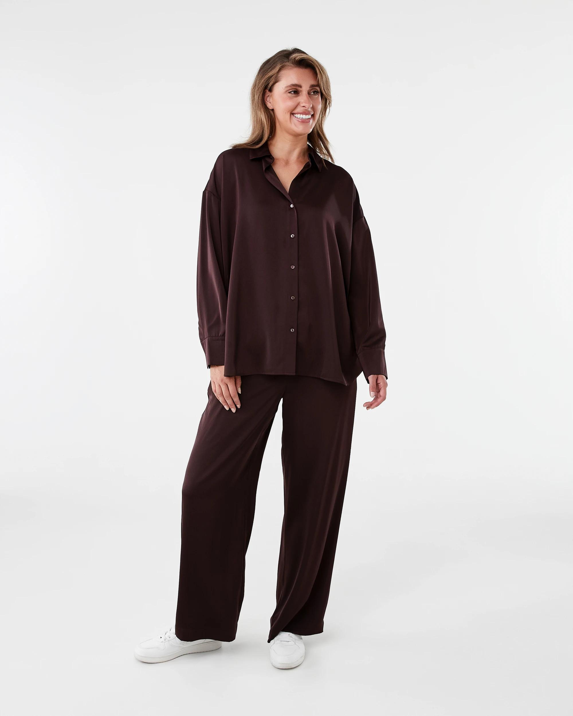 7 Satin Pants Choc Plum, 7 of 7