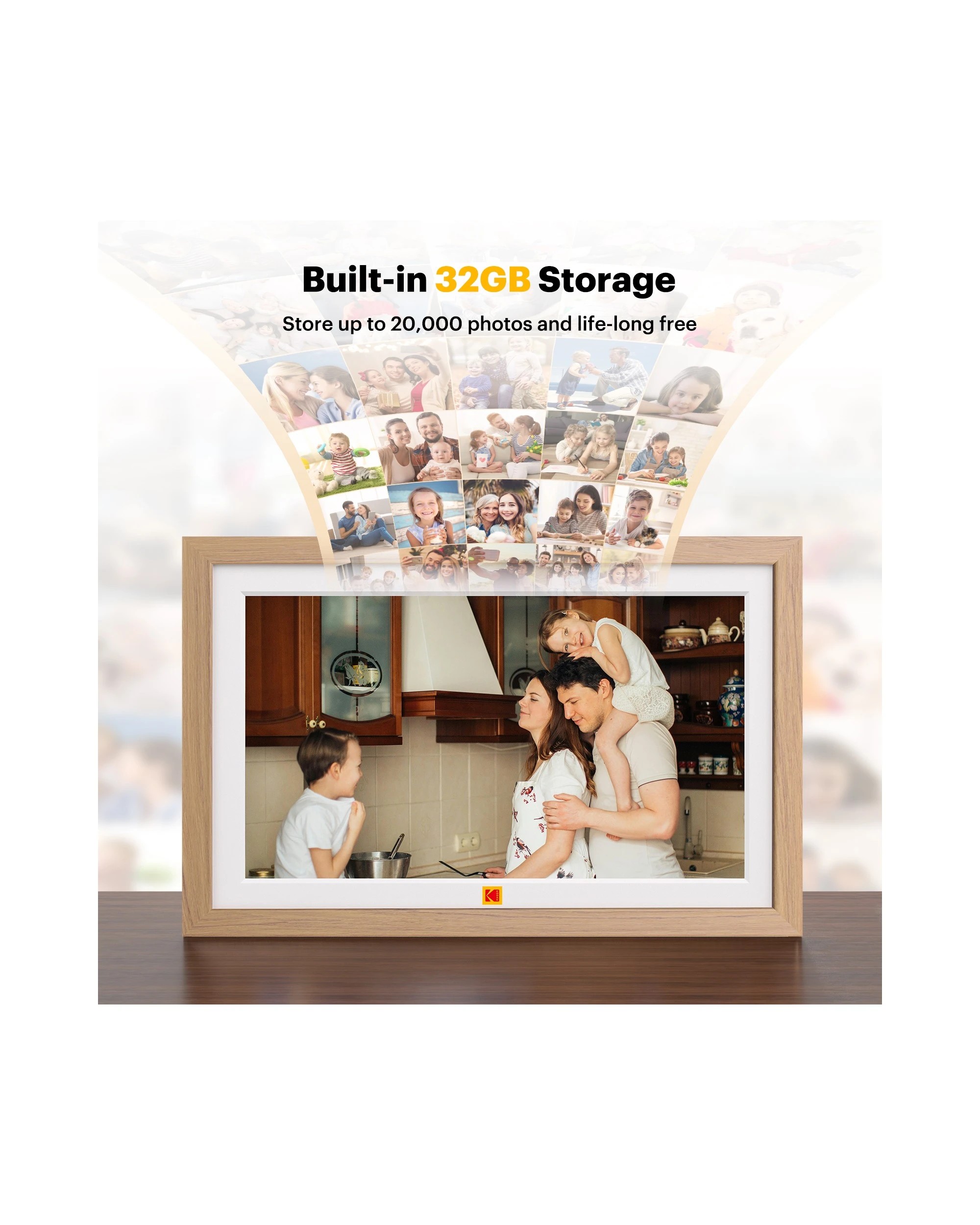 3 Kodak RCF-1561W 15.6 Inch Wi-Fi Photo Frame 32GB Wooden, 3 of 5