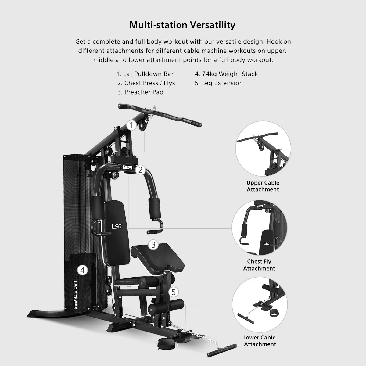 3 LSG SSN-105 Gym Station - Black, 3 of 8