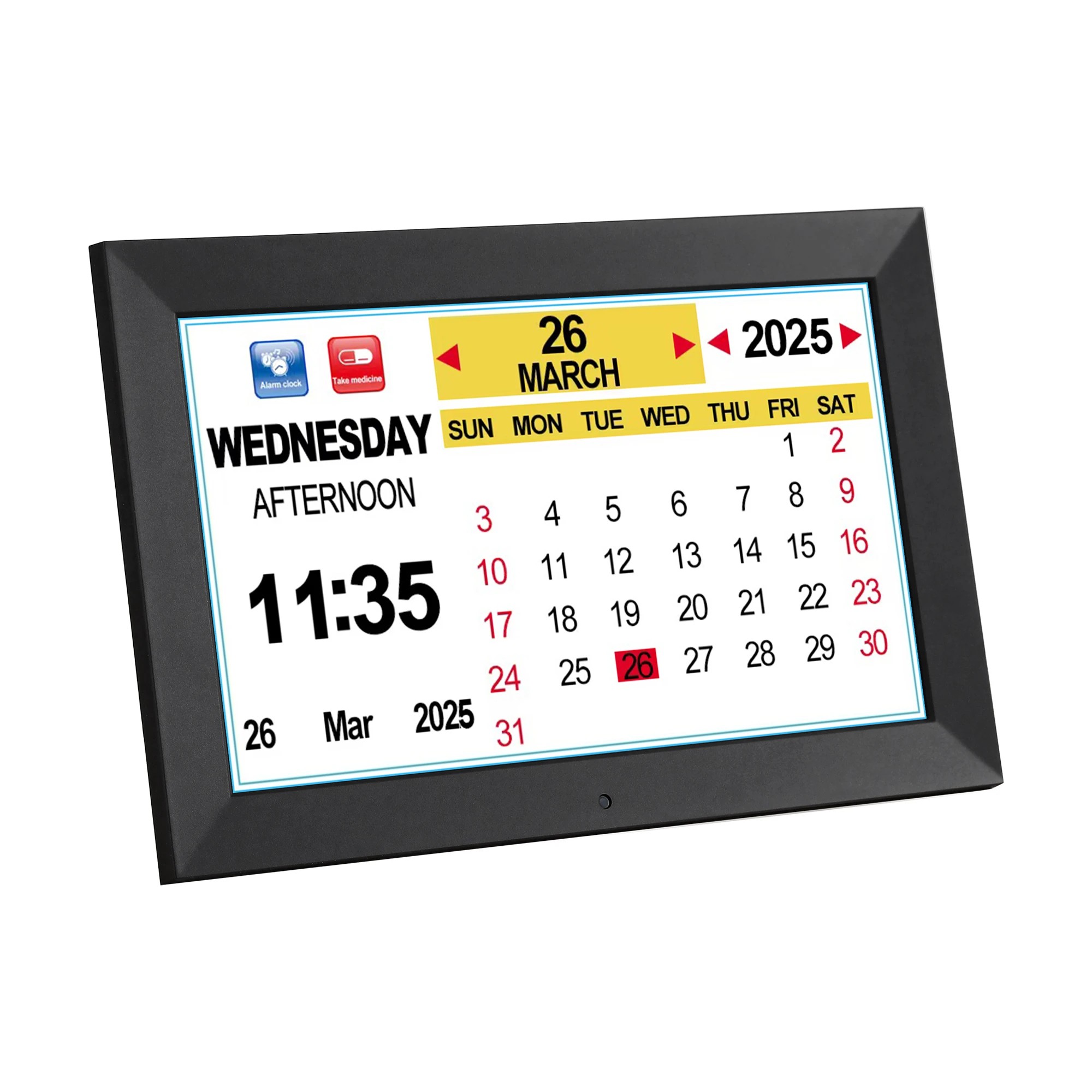1 Artiss 10" Digital Day Clock Alarm Calendar Dementia Date Week Desk Clocks - Black, 1 of 9