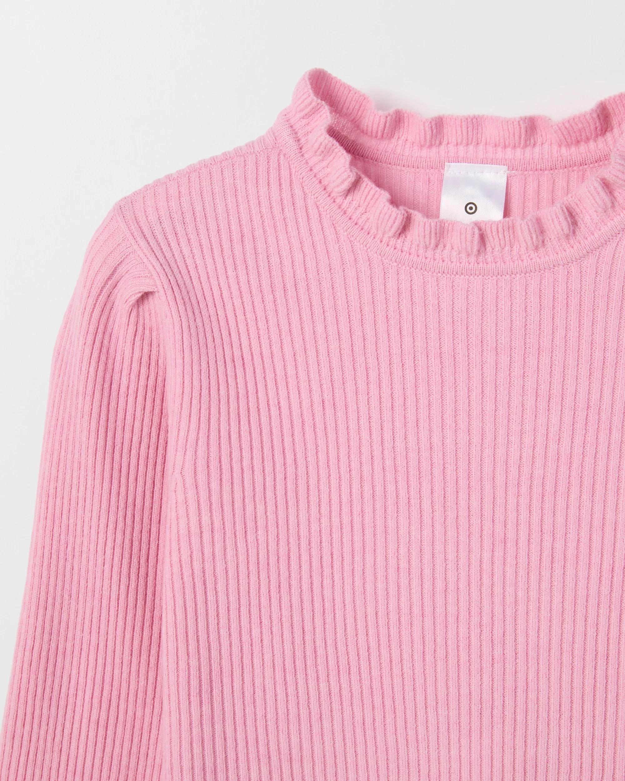 2 Target Kids Long Sleeve Rib Knit Top DUSTY PINK, 2 of 2