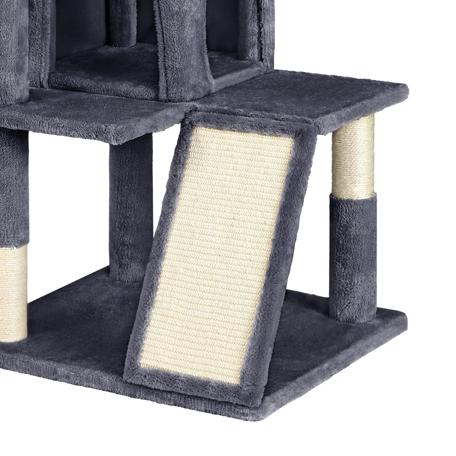 4 Beastie Cat Tree Scratching Post Scratcher Tower Condo House Furniture Wood 100cm - Grey, 4 of 7