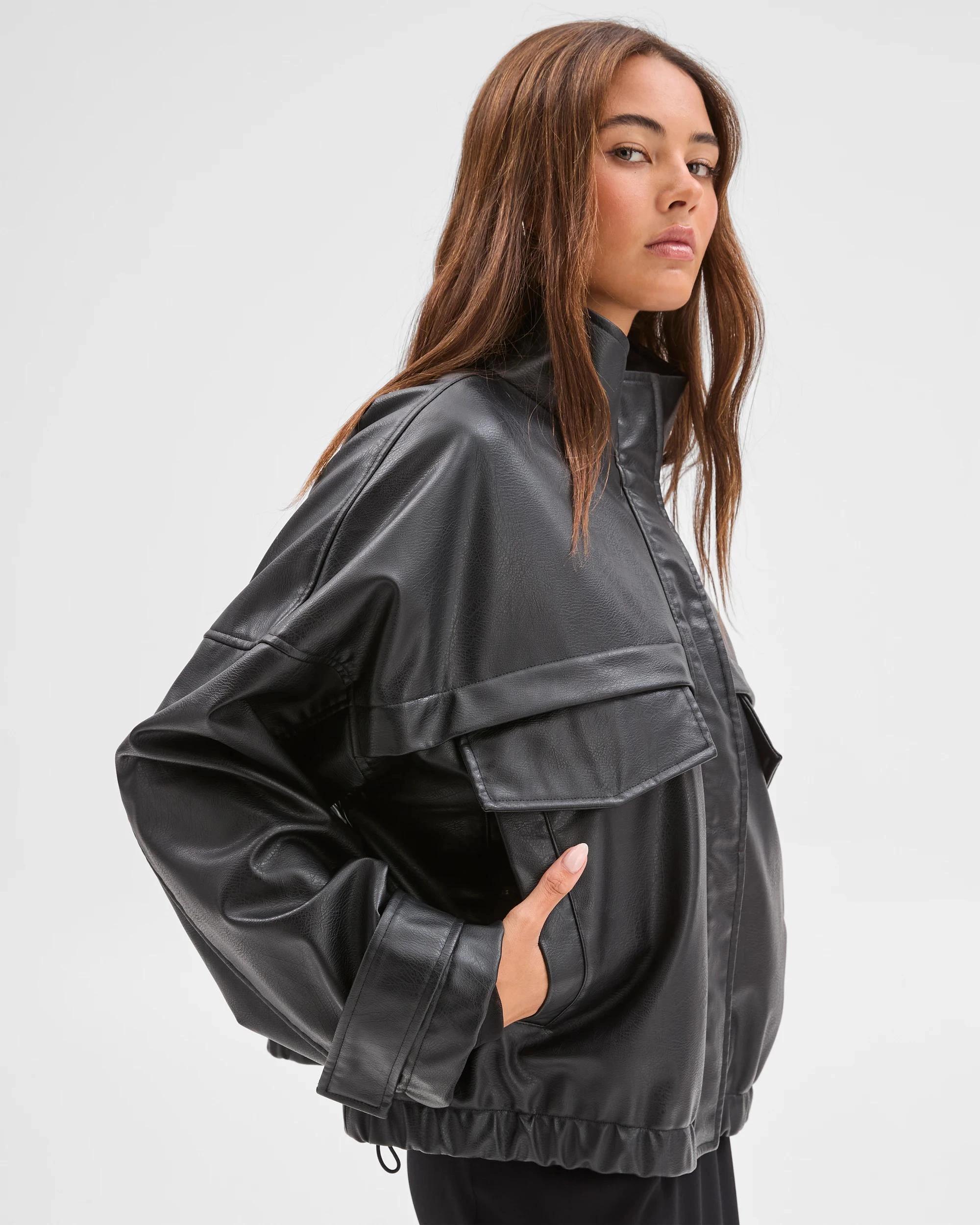 5 Lily Loves Funnel Neck Jacket BLACK, 5 of 6