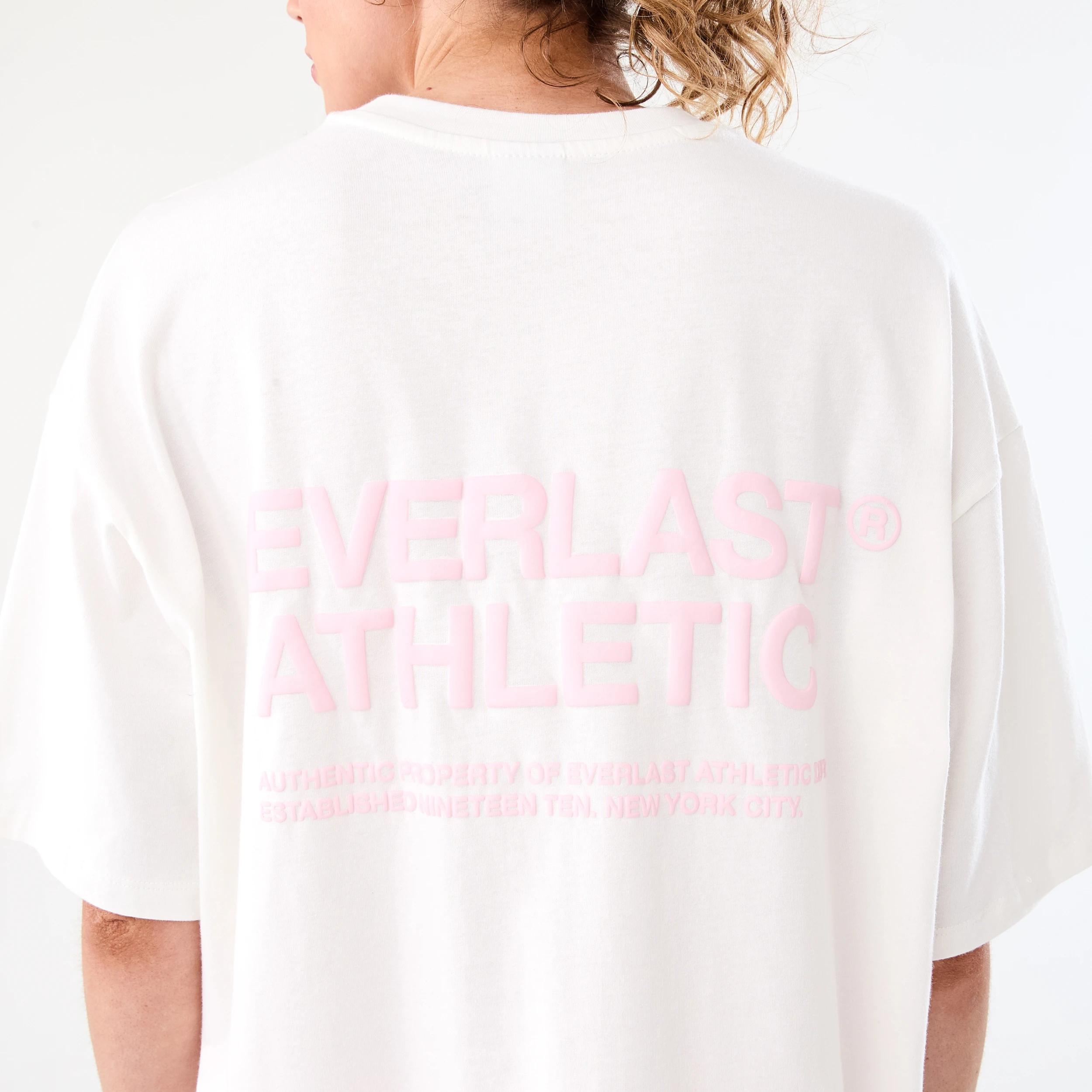 7 Everlast Womens Collegiate Boyfriend T-shirt EVERLAST SIMPLE LOGO CREAM, 7 of 7