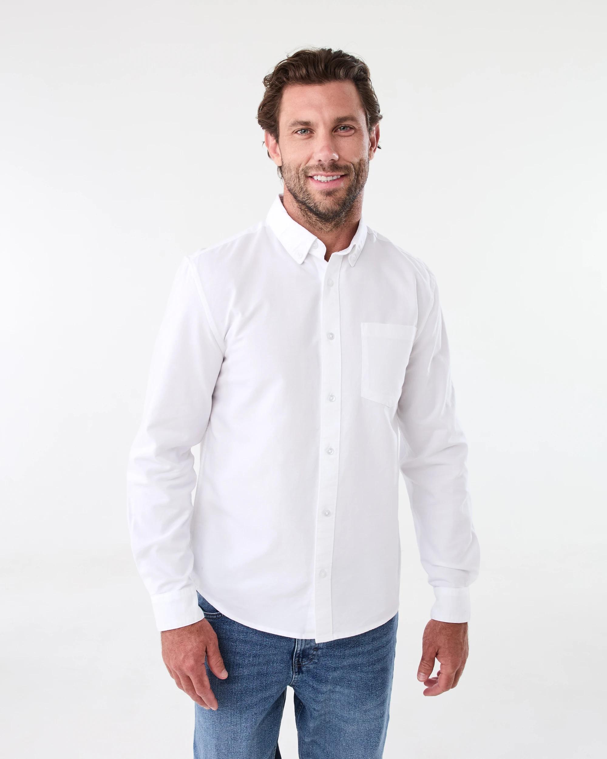 1 Long Sleeve Oxford Shirt White, 1 of 8