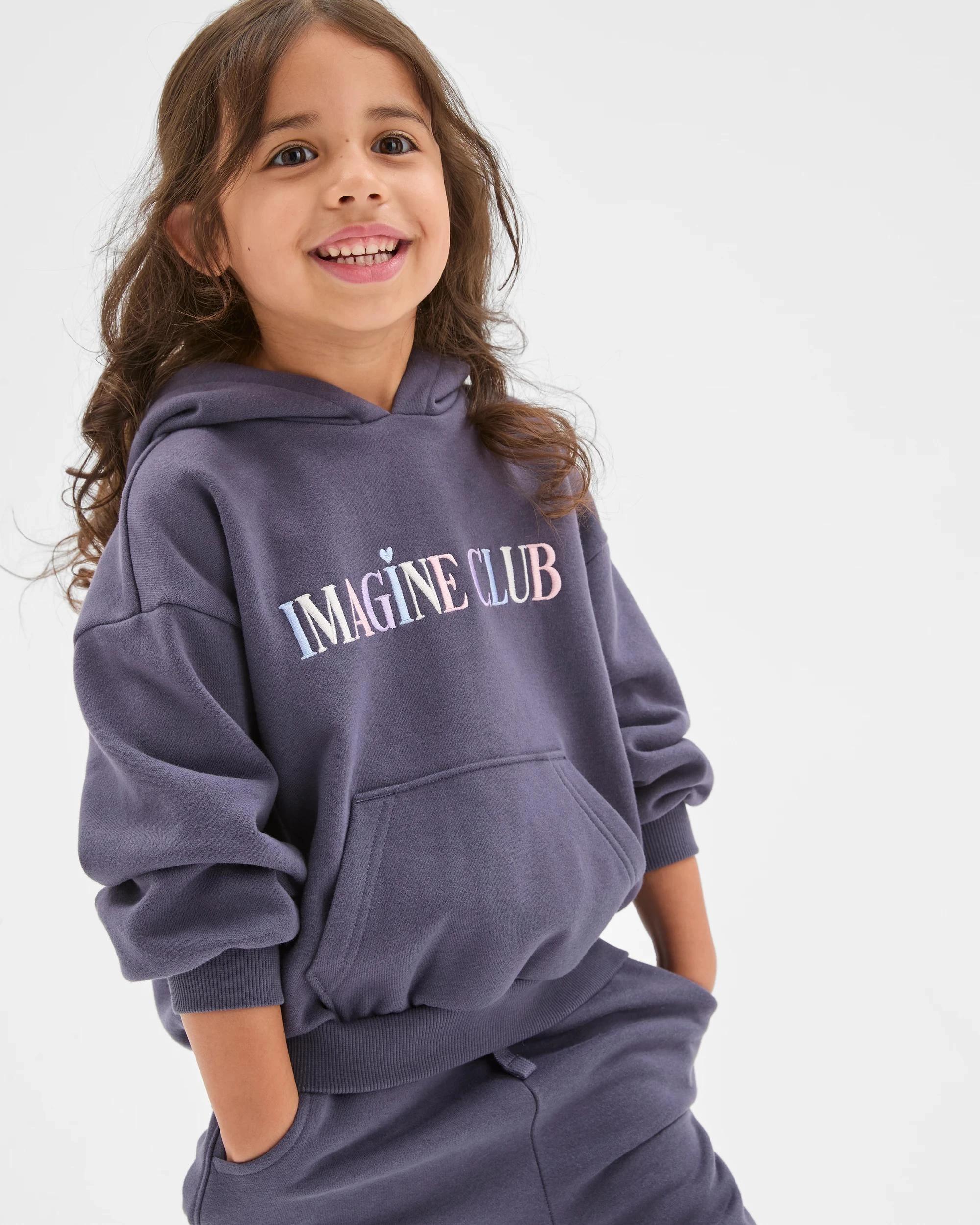 2 Target Kids Fashion Heavyweight Popover Sweat Hoodie DARK PURPLE, 2 of 6
