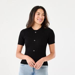 Short Sleeve Crew Neck Trim Top