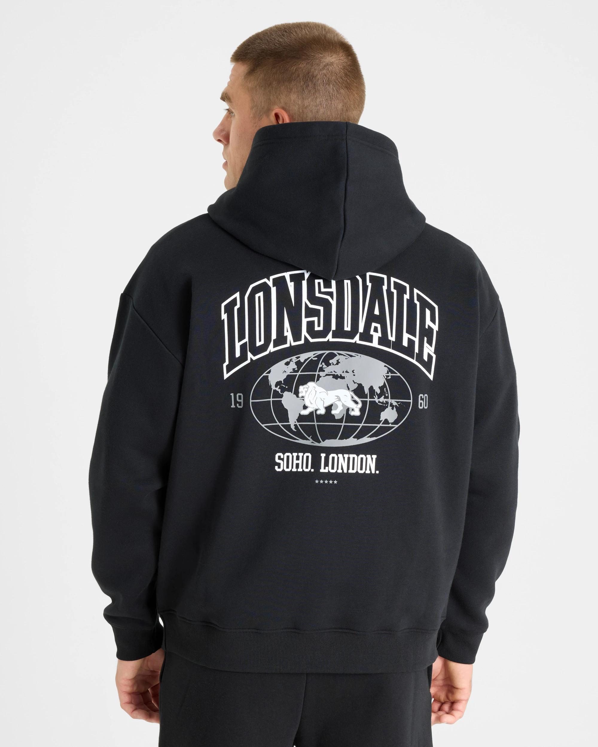 2 Lonsdale London Relaxed Sport Hoodie BLACK, 2 of 3