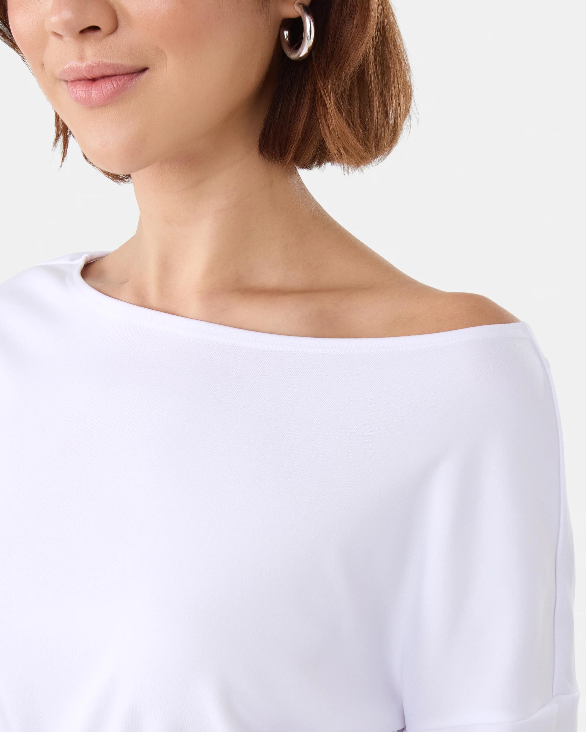 6 Long Sleeve Off the Shoulder Top White, 6 of 7