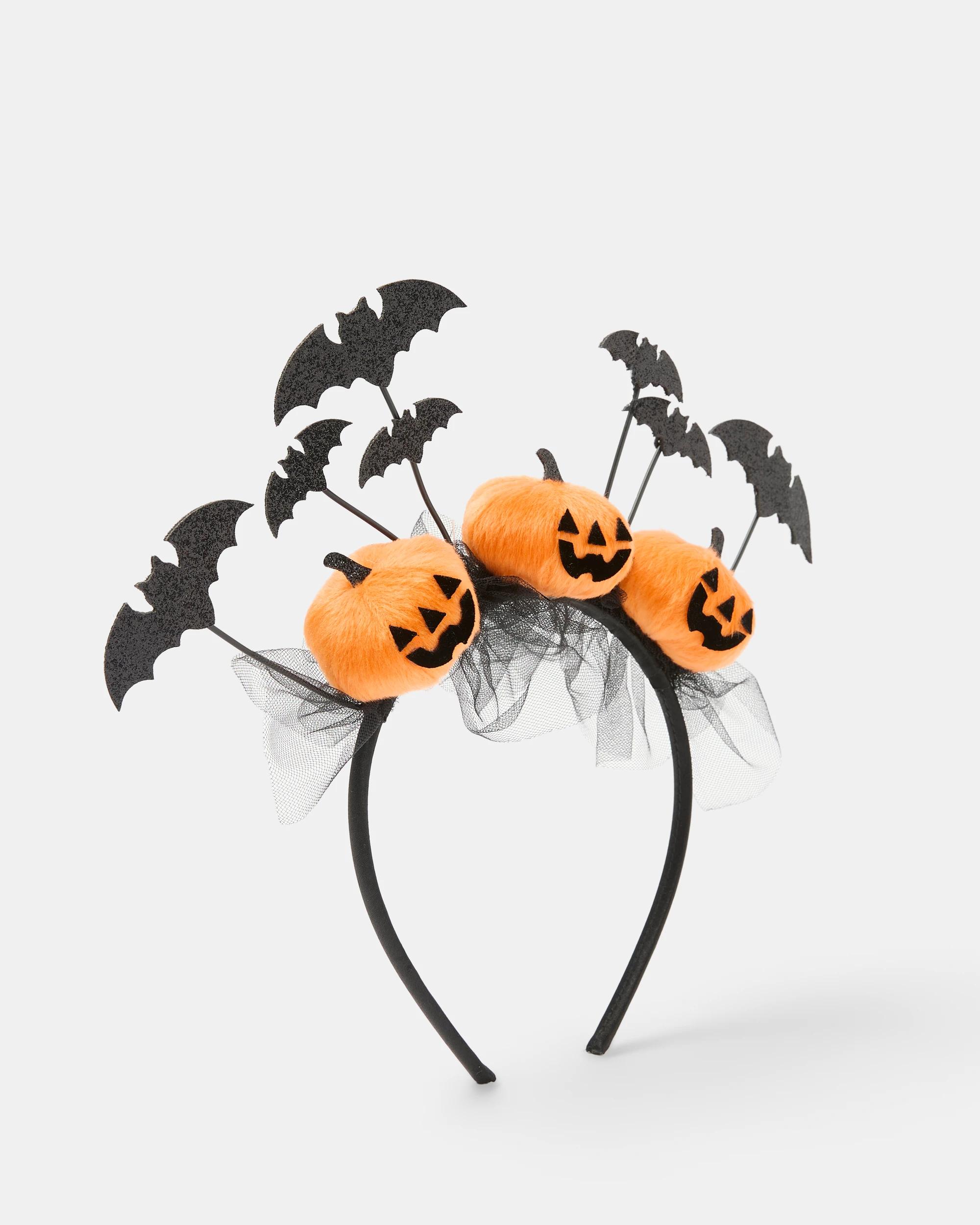 1 Halloween Bat Headband - Black and Orange BLACK, 1 of 4