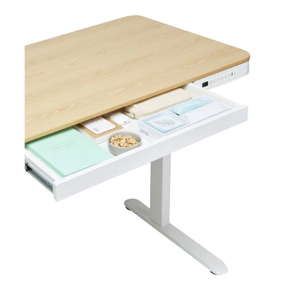6 Newhaven Electric Sit Stand Desk with Drawer 1200mm White/Oak Desks, Tables and Workstations, 6 of 9
