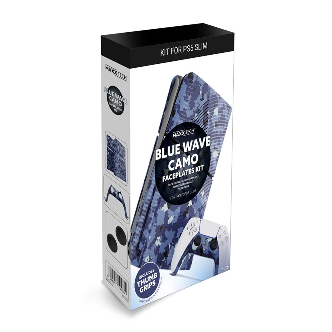 3 Maxx Tech PS5 Slim Console and Controller Faceplates & Thumb Grips - Blue Wave Camo - Blue, 3 of 3