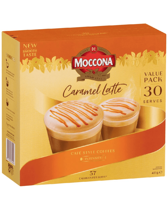 Moccona Caramel Latte Sachets 30 Pack