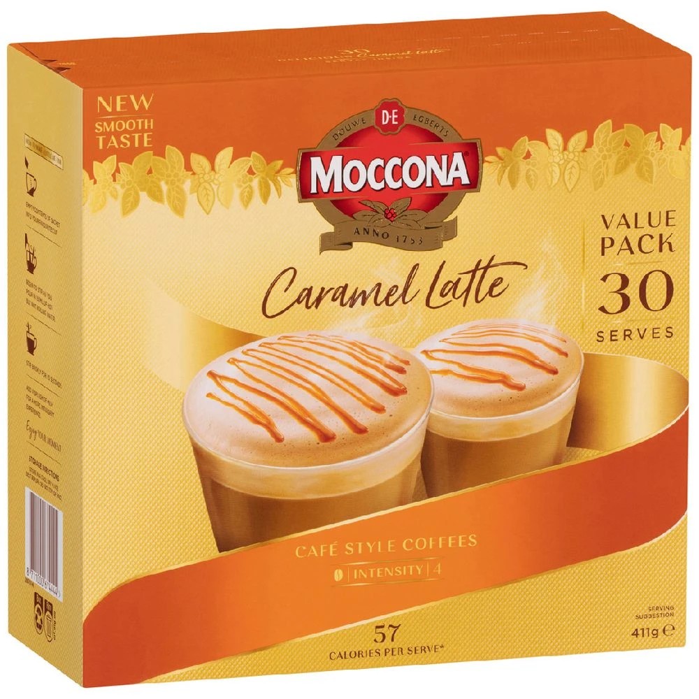 1 Moccona Caramel Latte Sachets 30 Pack, 1 of 4