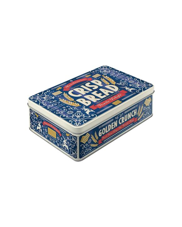Nostalgic Art Flat Tin Storage Box Embossed Design 2.5L Capacity - Crisp Bread - Multi