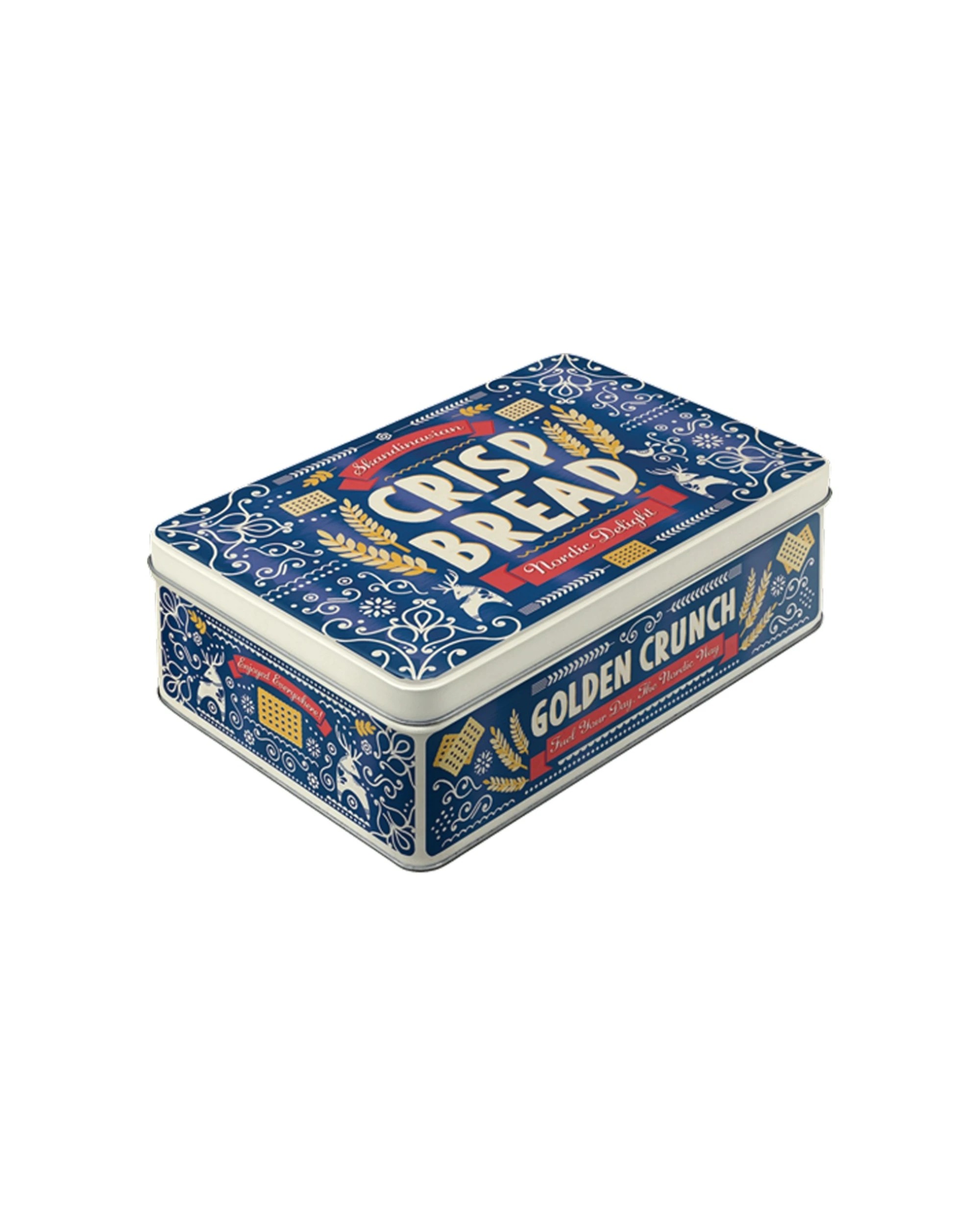 1 Nostalgic Art Flat Tin Storage Box Embossed Design 2.5L Capacity - Crisp Bread - Multi, 1 of 1