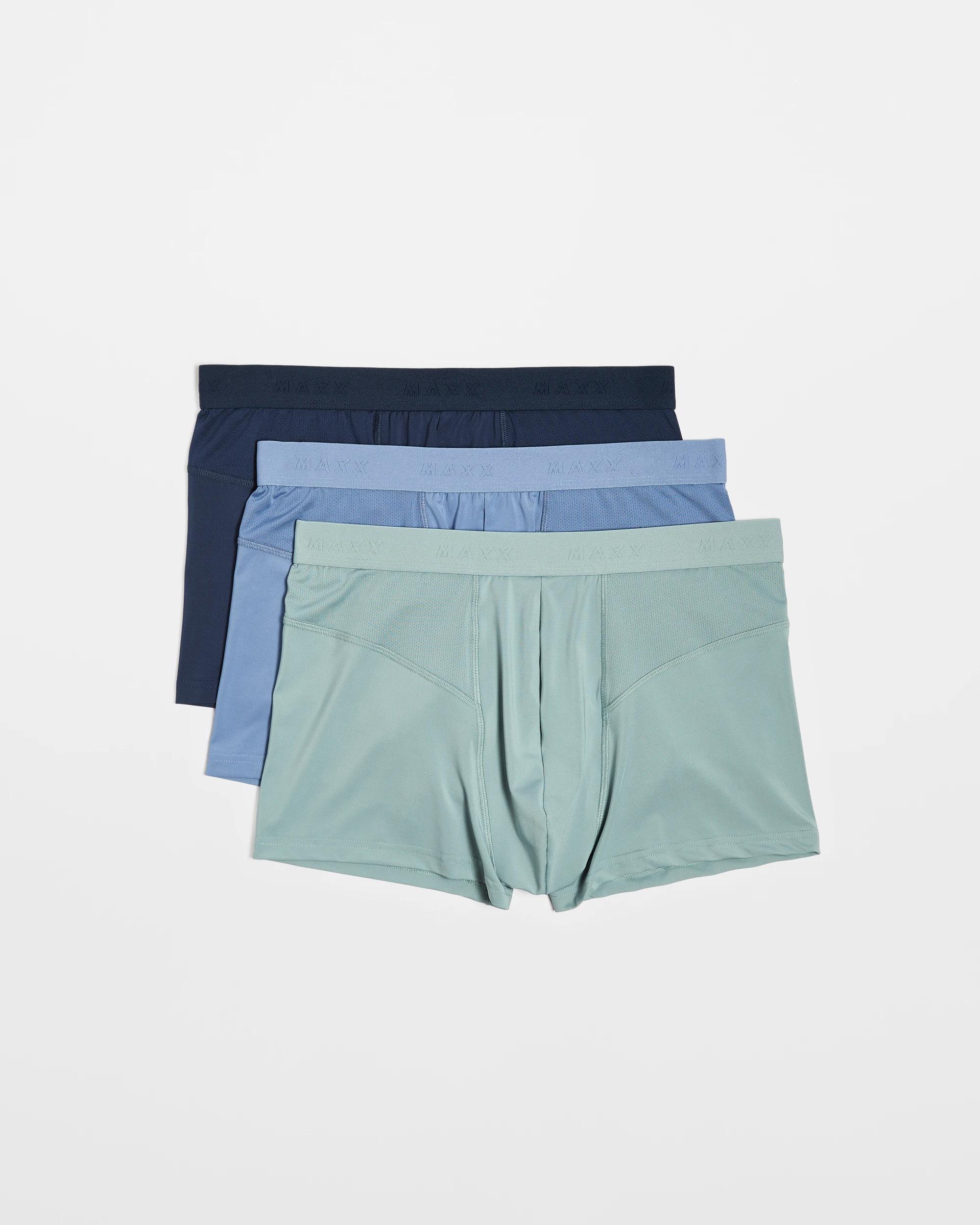 1 Mens Performance Trunks 3 Pack - Maxx GREEN/BLUE/NAVY, 1 of 4