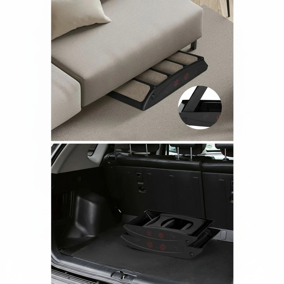 5 I.Pet Dog Ramp Steps for Bed Sofa Car Portable Foldable Pet Stairs Ladder Non-Slip Lightweight Easy Storage - Black, 5 of 5