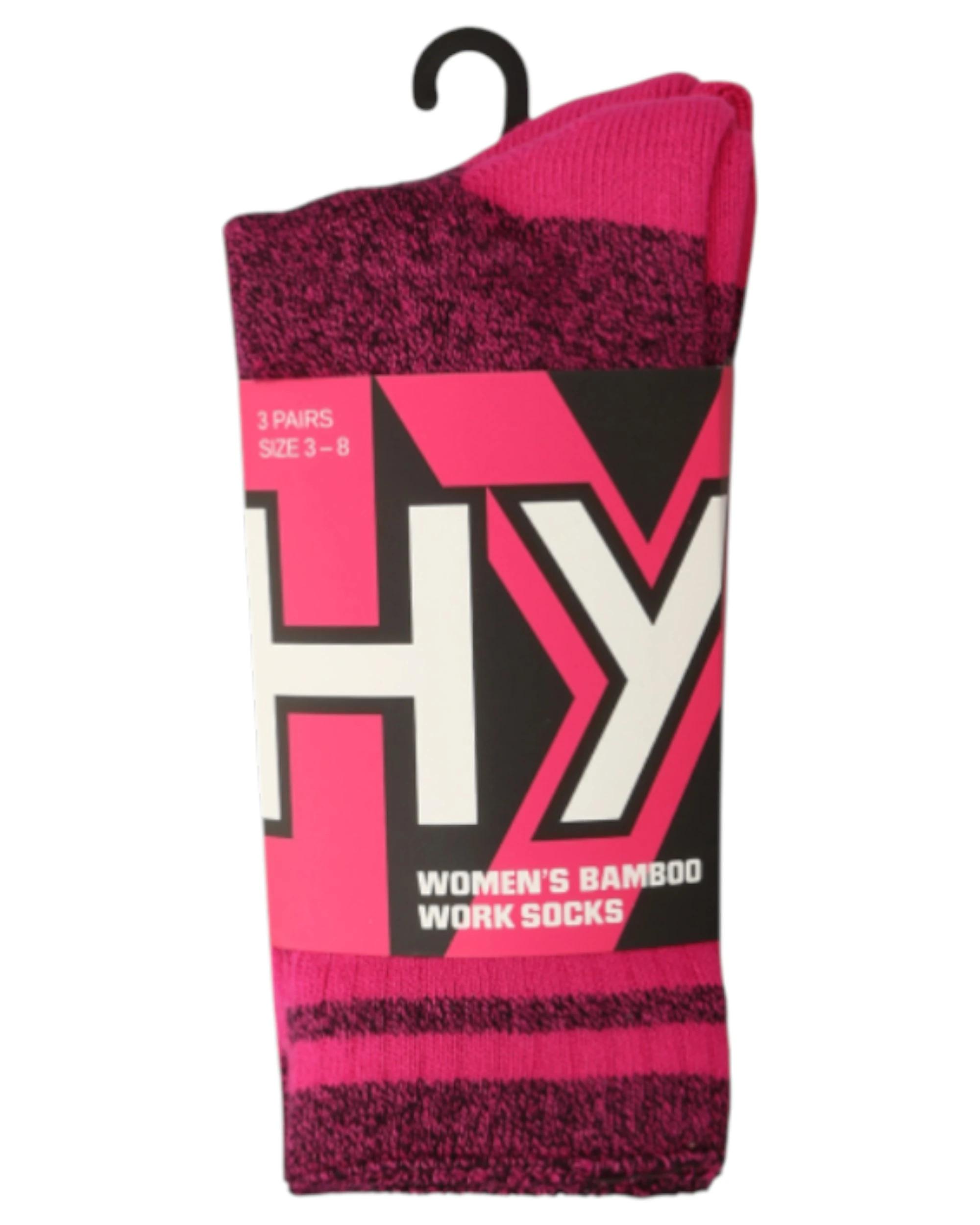 4 Hard Yakka 6 Pairs Womens Bamboo Work Socks PINK MARLE, 4 of 4