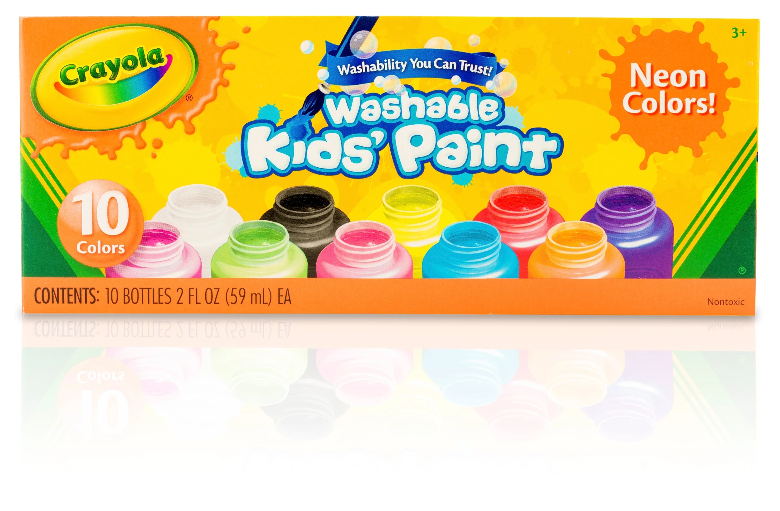 1 Crayola 10 Pack Washable Neon Paint, 1 of 5