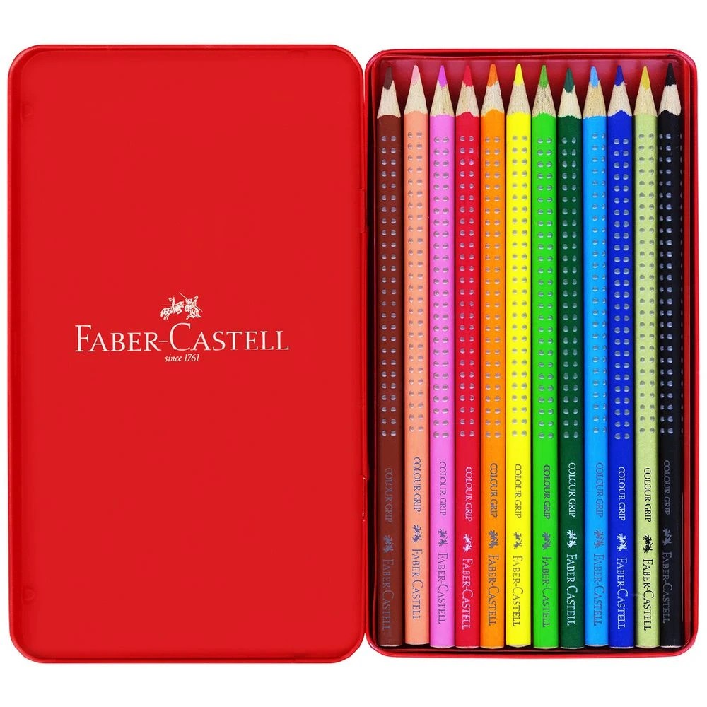 2 Faber-Castell Colour Grip Triangular Pencils Tin 12 Pack, 2 of 5