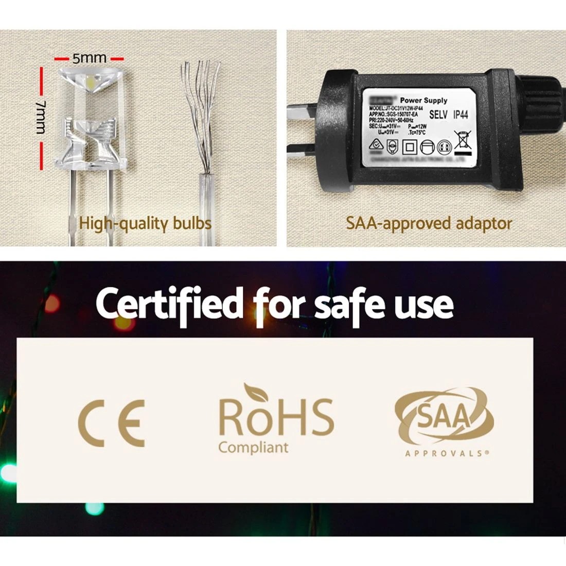 6 Jingle Jollys 100m Christmas Lights String Light 500 Led Colourful
 - Multi, 6 of 9