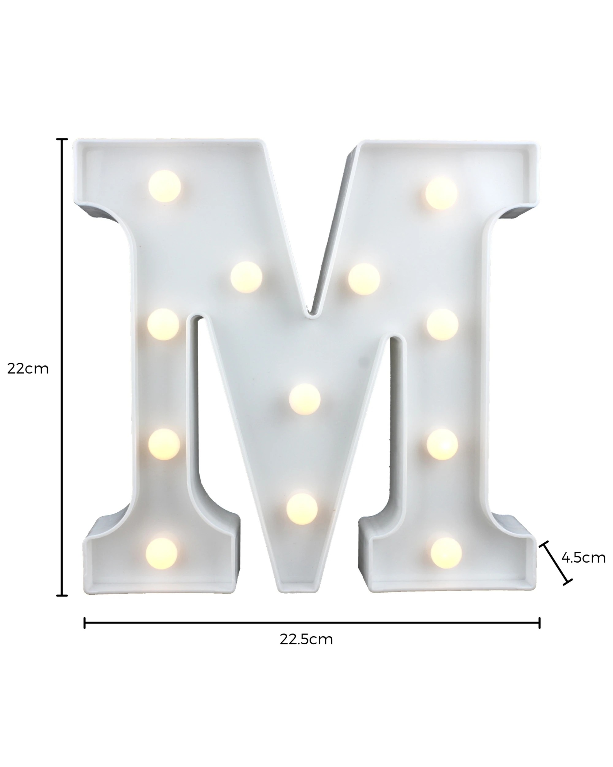 3 Partyrama Light Up Letter M - White, 3 of 3