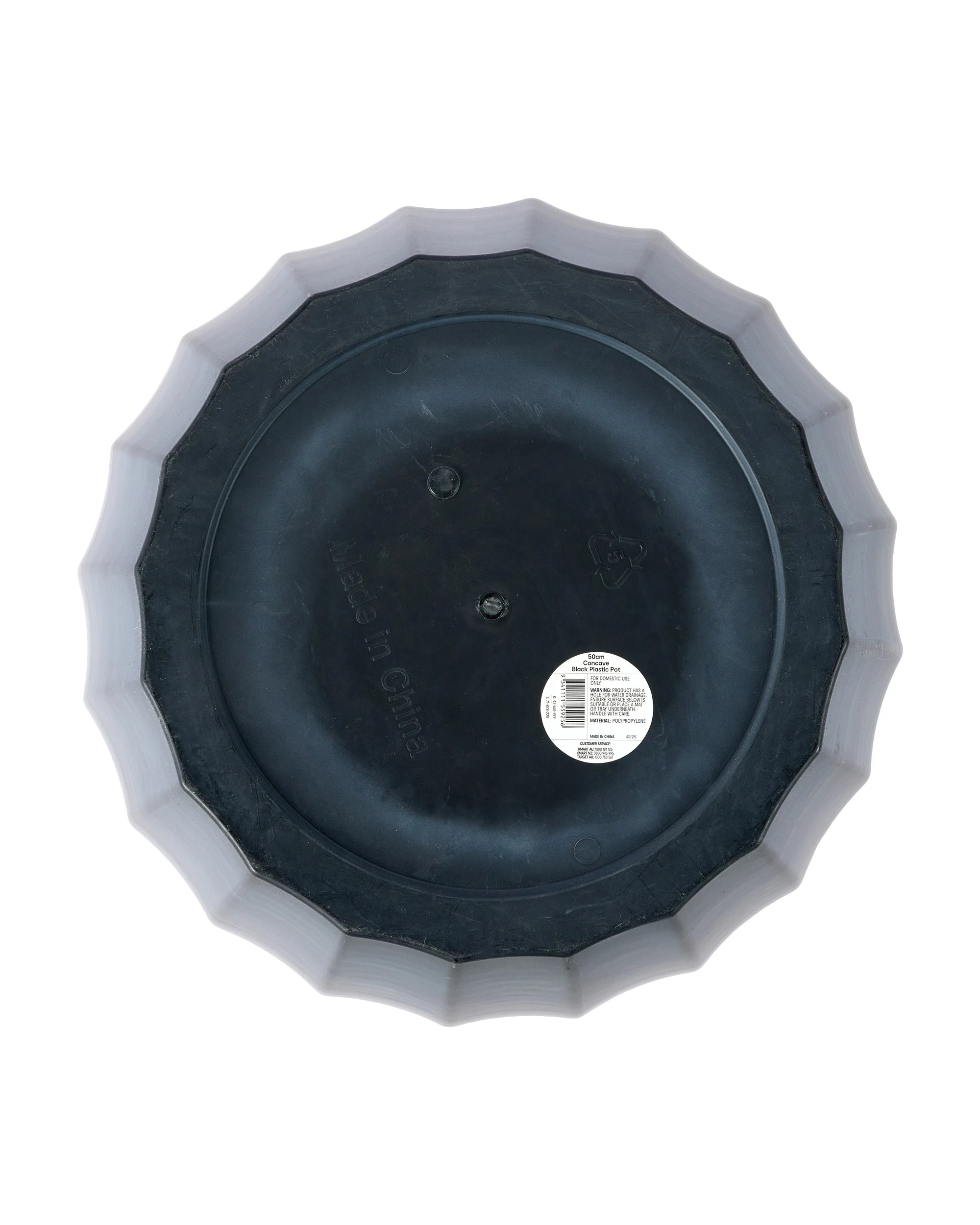 3 50cm Concave Plastic Pot - Black, 3 of 3