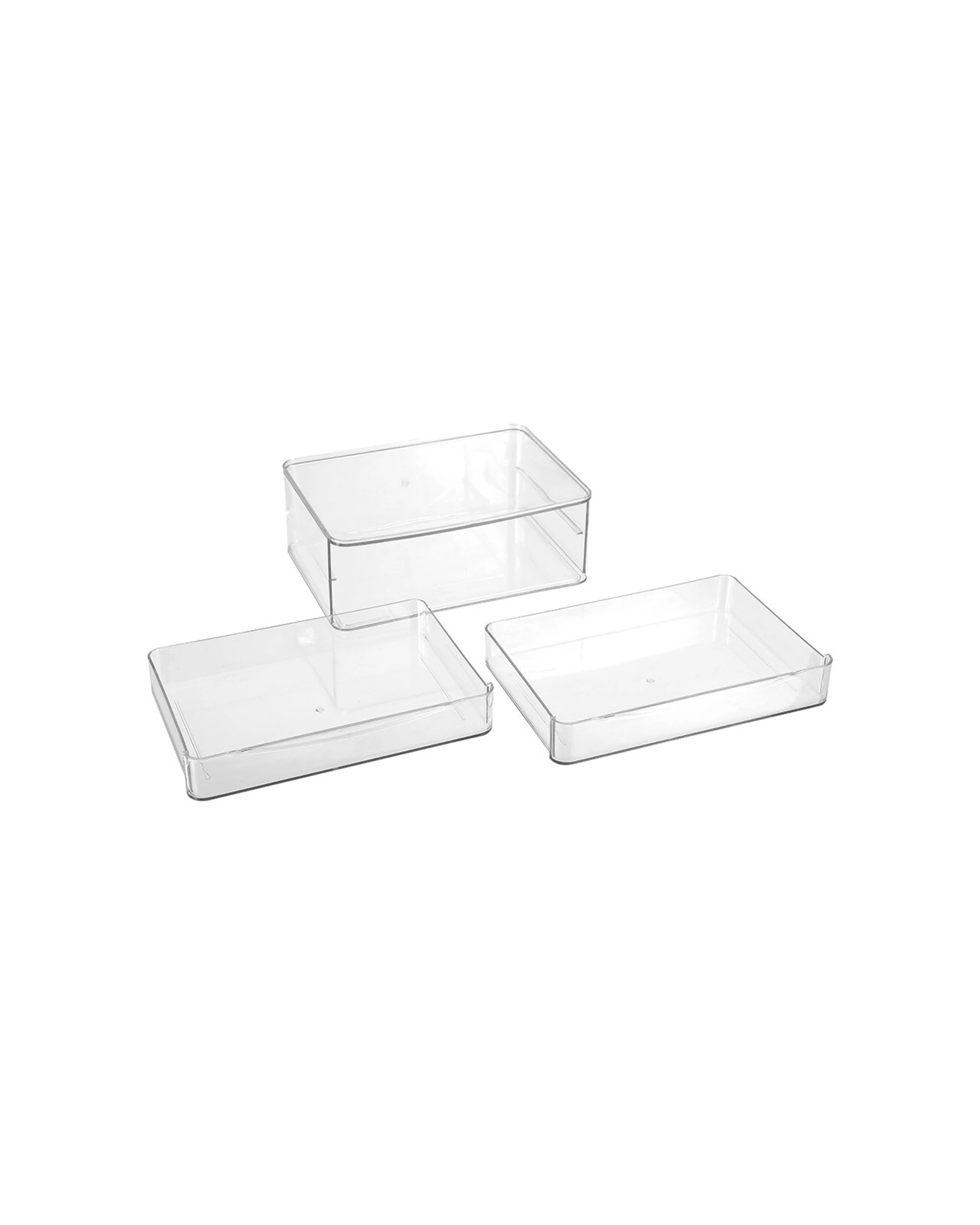 5 Boxsweden Crystal 2-Drawer Storage Unit Compact Durable Plastic Organiser 25x9.5cm - Clear, 5 of 5