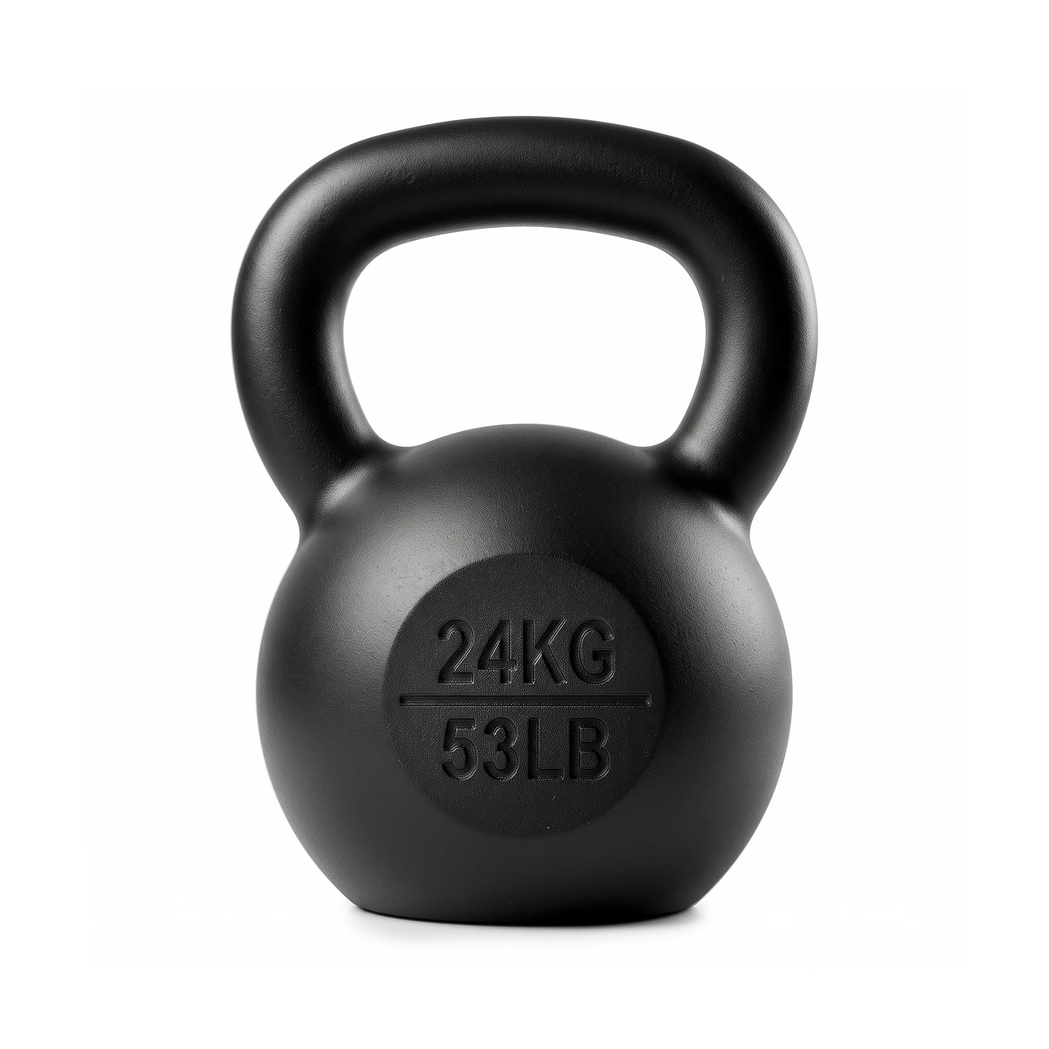 3 Everfit 24kg Cast Iron Kettlebell Powder Coating Flat Bottom Home Gym - Black, 3 of 8
