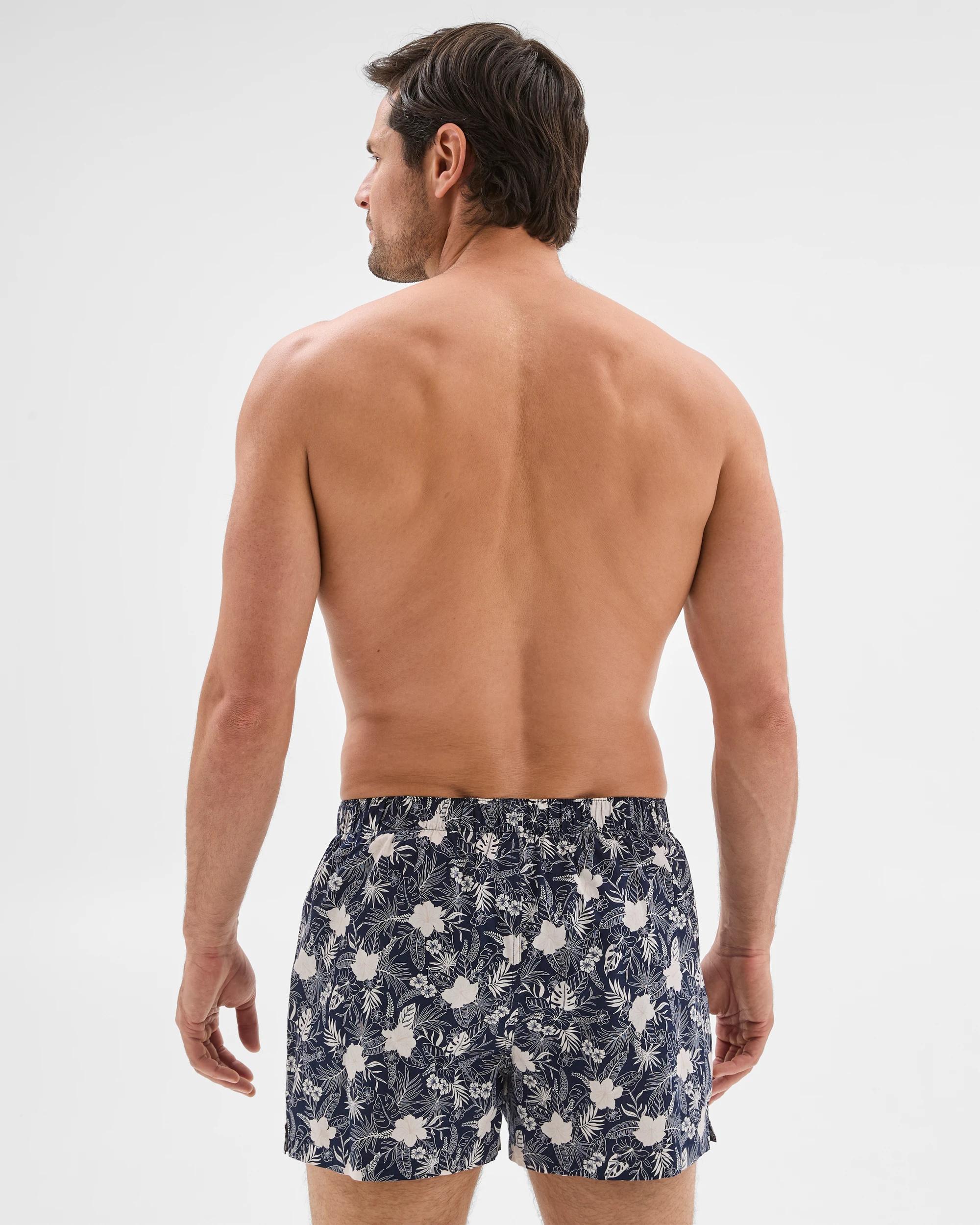 3 Mens Australian Cotton Woven Boxers 3 Pack - Maxx - Hibiscus HIBISCUS PRINT/NAVY STRIPE/PUMICE STONE CHECK, 3 of 4
