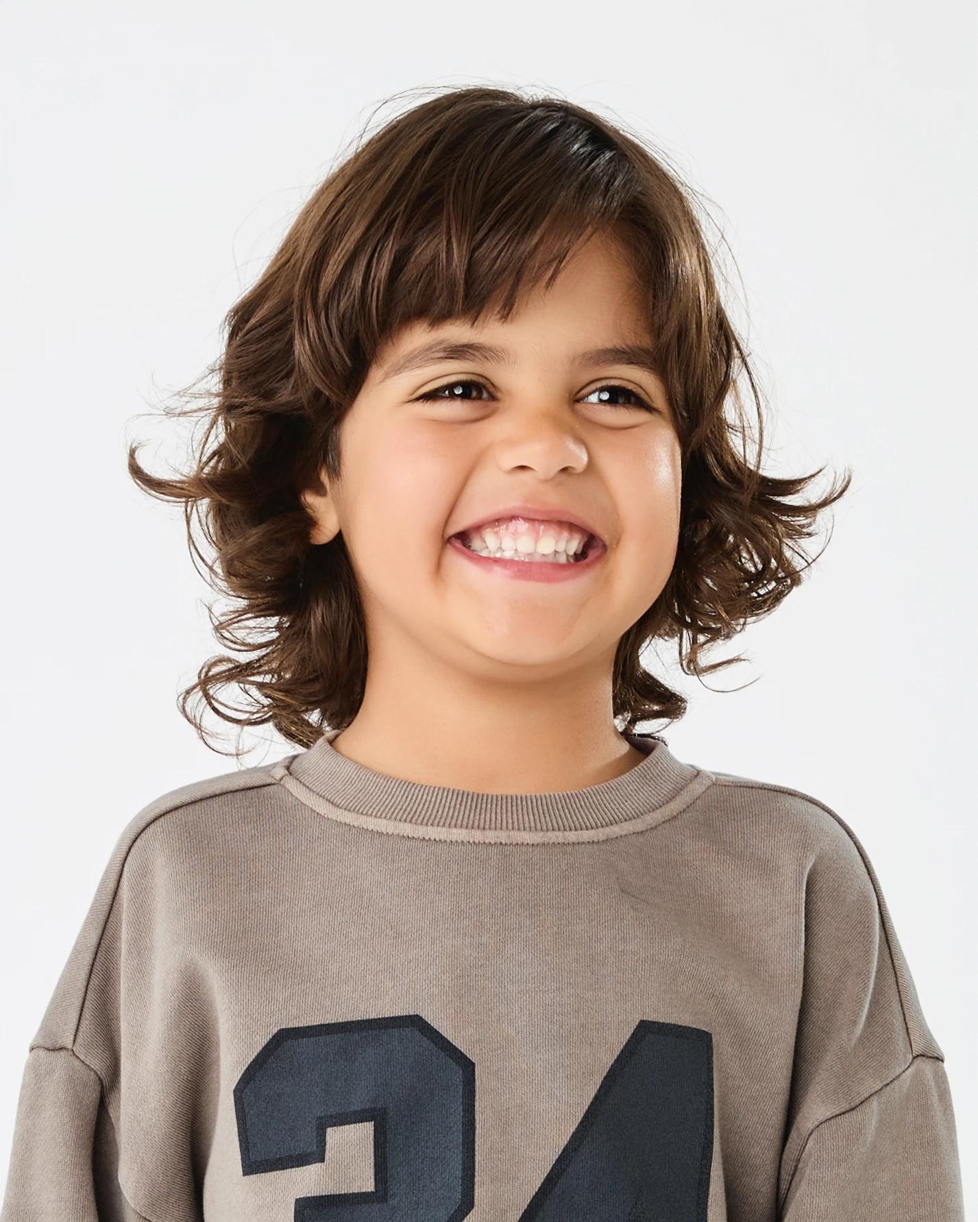 3 Oversized Crew Neck Sweatshirt Brn Varsit, 3 of 8