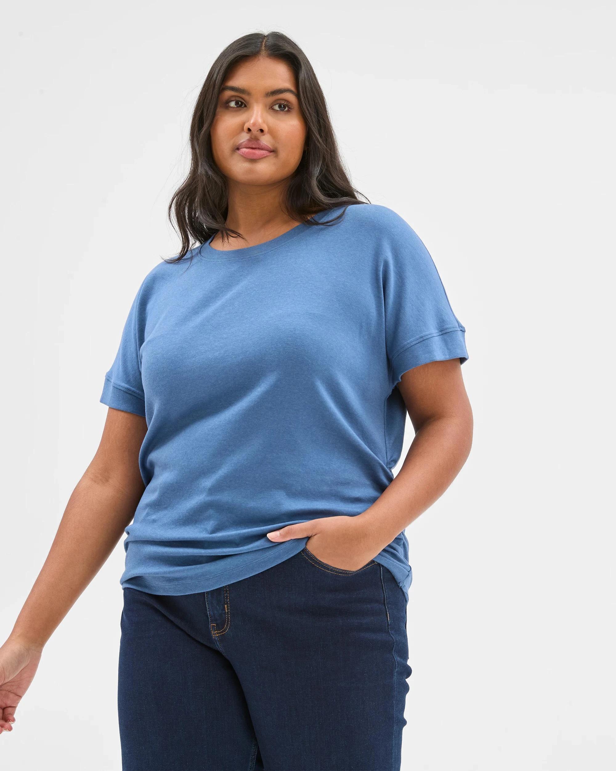 3 Target Plus Size Gathered Waist T-Shirt BLUE JAY, 3 of 6